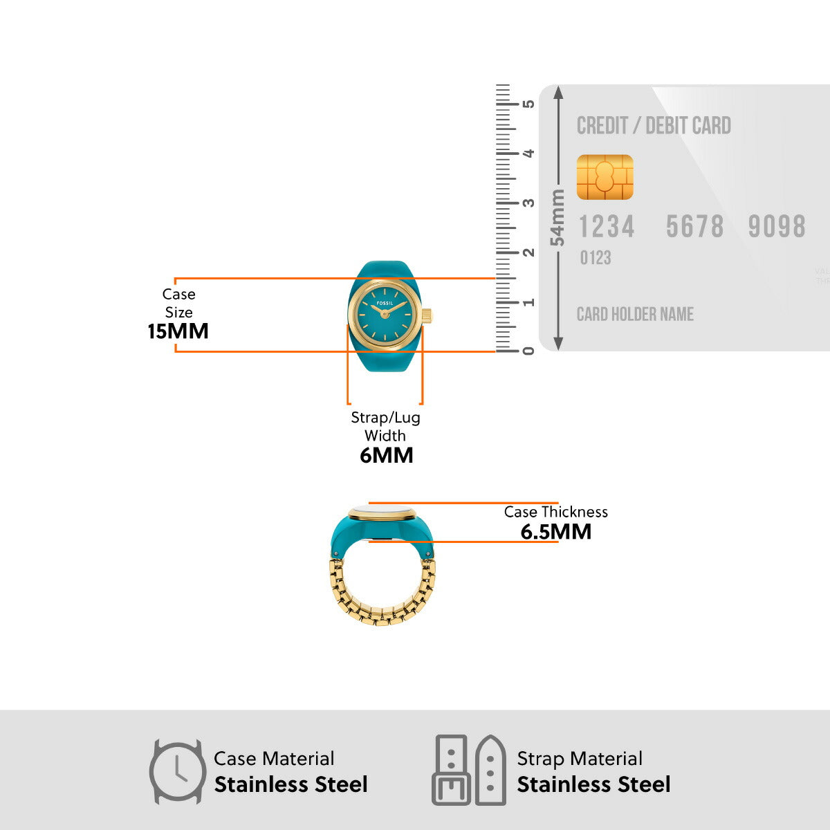 フォッシル FOSSIL リングウォッチ 時計 指輪 レディース 二針 ゴールドトーン ステンレススチール ウォッチリング ES5415【2025 新作】