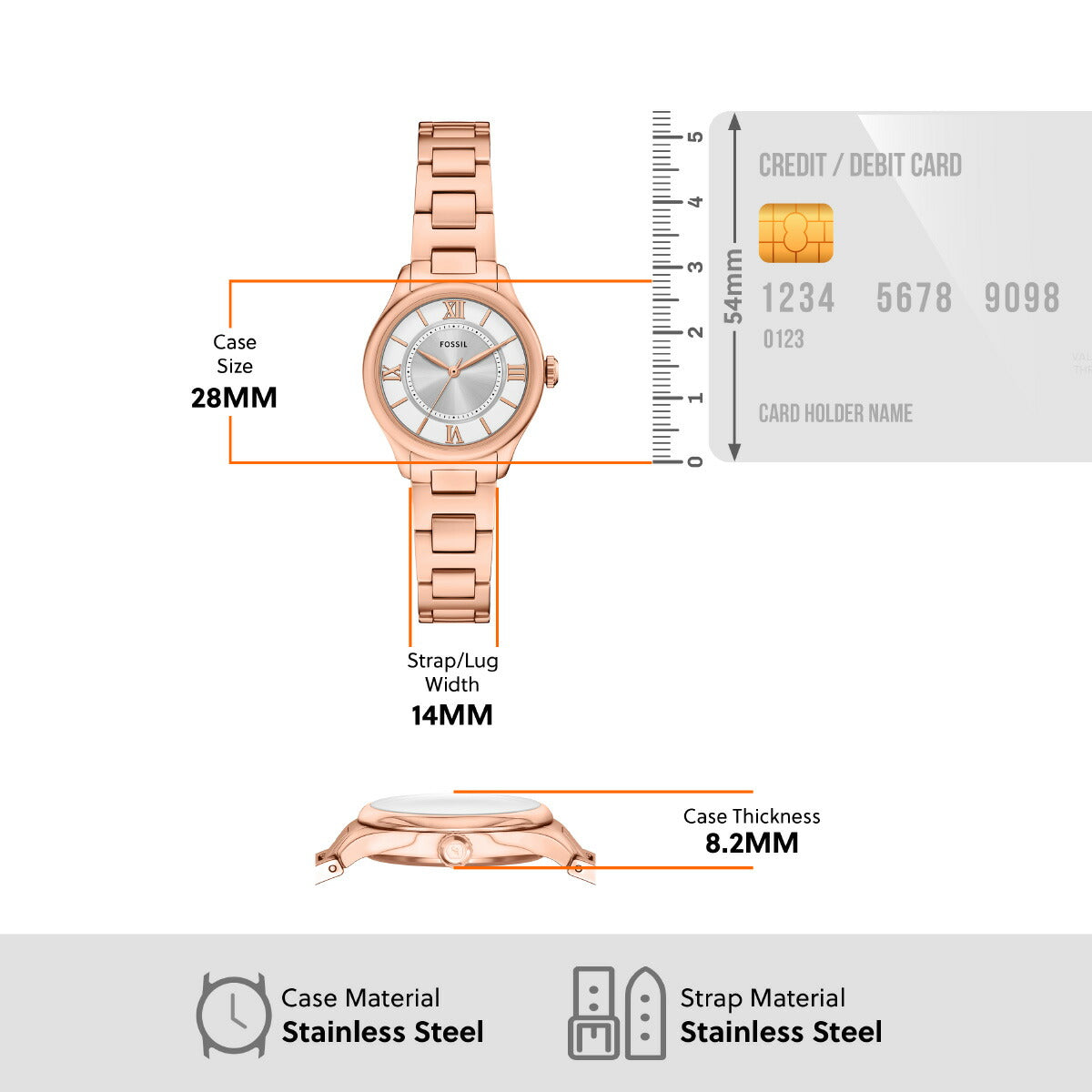 フォッシル FOSSIL 腕時計 レディース GILMORE 三針 ローズゴールドトーン ステンレススチールウォッチ ES5420【2025 新作】