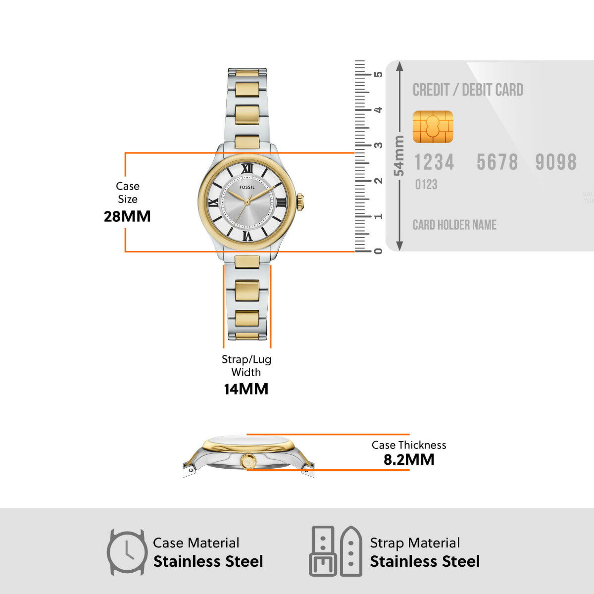 フォッシル FOSSIL 腕時計 レディース GILMOE 三針 ツートーン ステンレススチールウォッチ ES5422【2025 新作】
