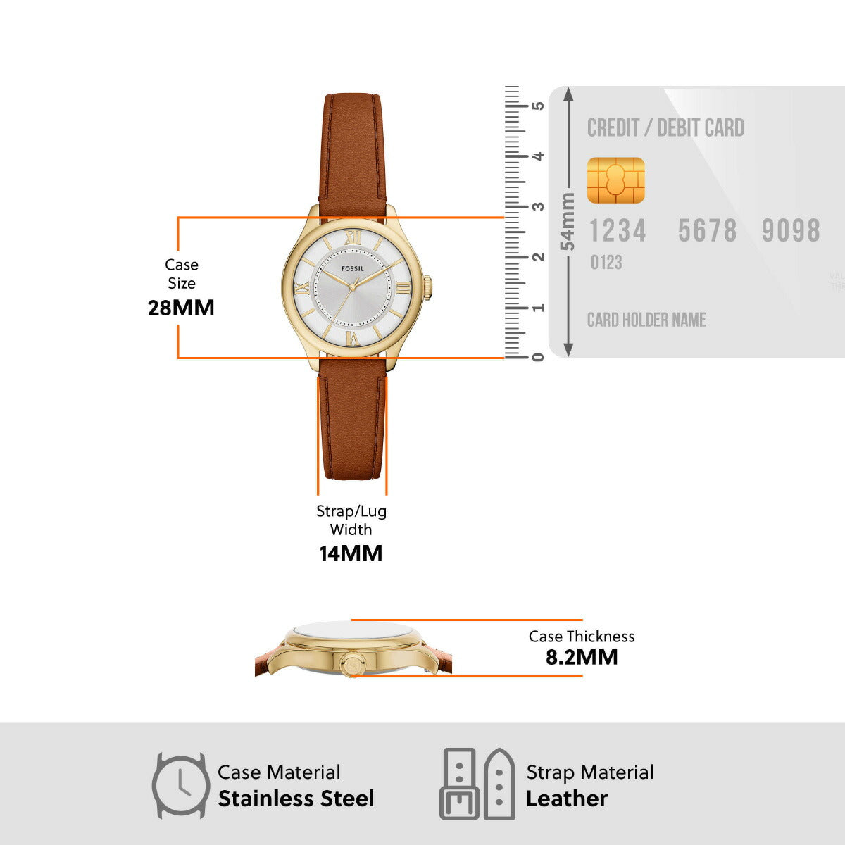 フォッシル FOSSIL 腕時計 レディース GILMORE 三針 ブラウン レザーウォッチ ES5423【2025 新作】