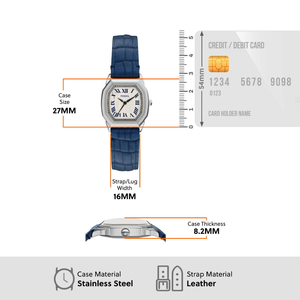 フォッシル FOSSIL 腕時計 レディース HARLOW 三針 ネイビー クロコレザーウォッチ ES5425【2025 新作】