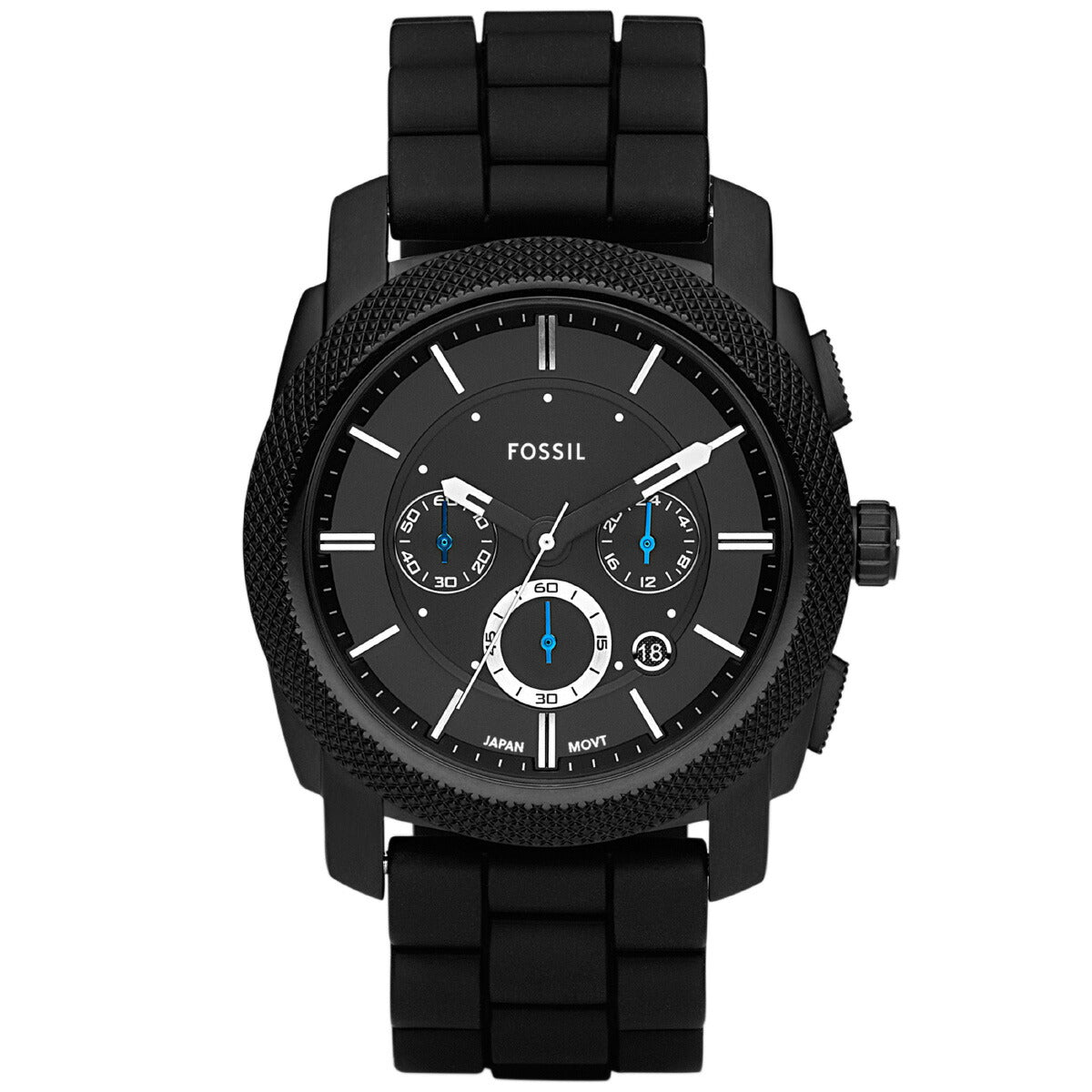 フォッシル FOSSIL 腕時計 メンズ MACHINE クロノグラフ ブラックシリコンウォッチ FS4487