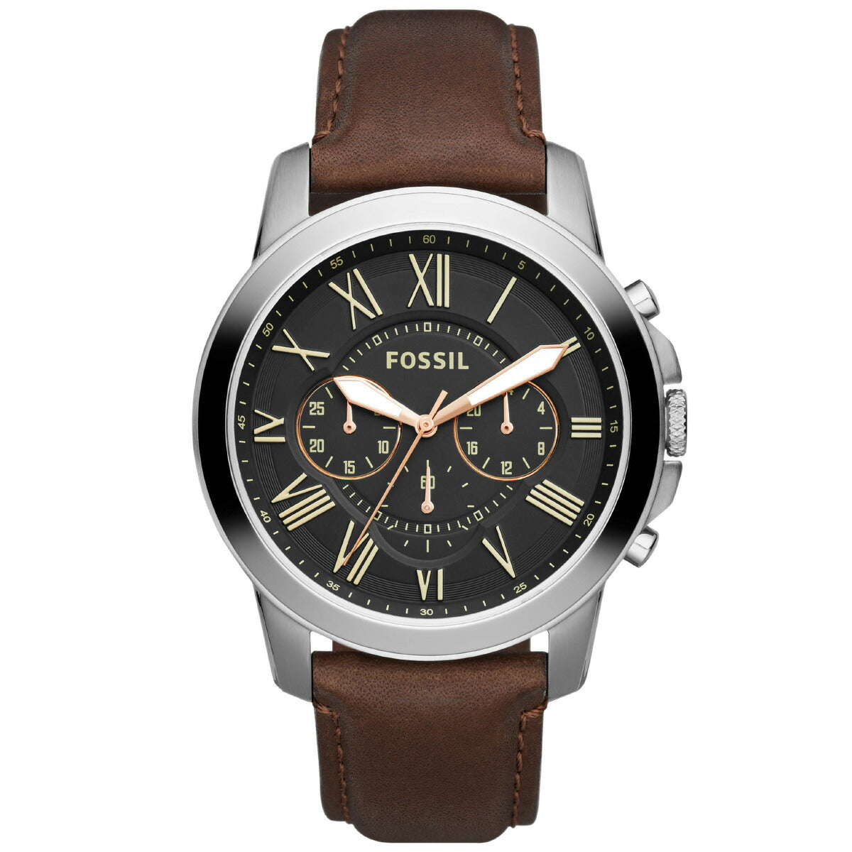 フォッシル FOSSIL 腕時計 メンズ GRANT クロノグラフ ブラウン レザーウォッチ FS4813