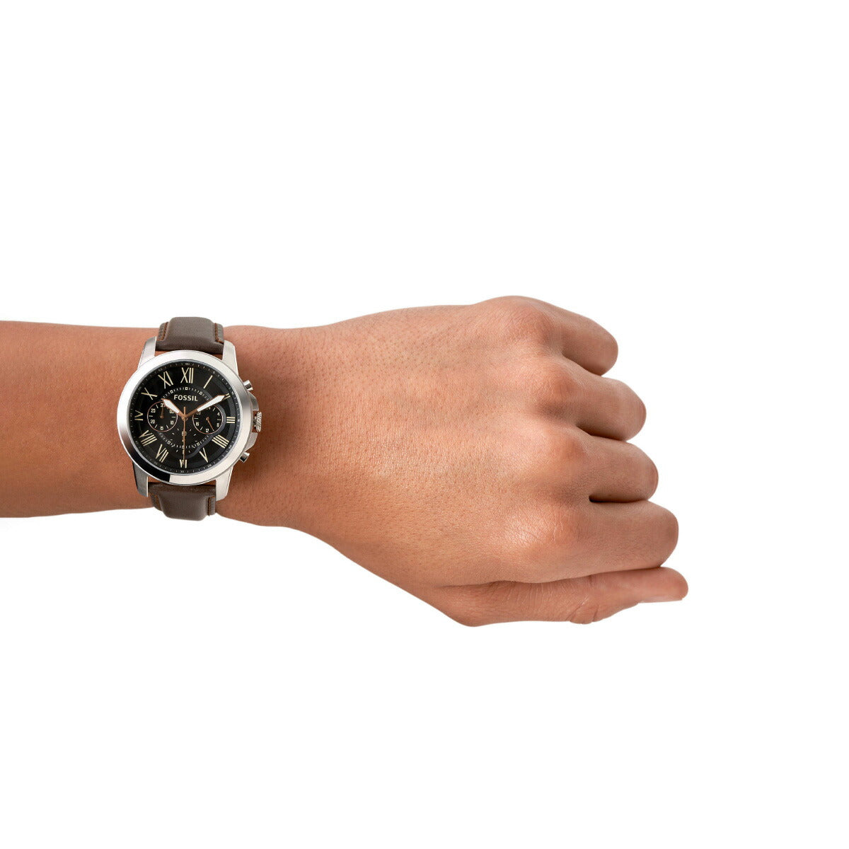 フォッシル FOSSIL 腕時計 メンズ GRANT クロノグラフ ブラウン レザーウォッチ FS4813