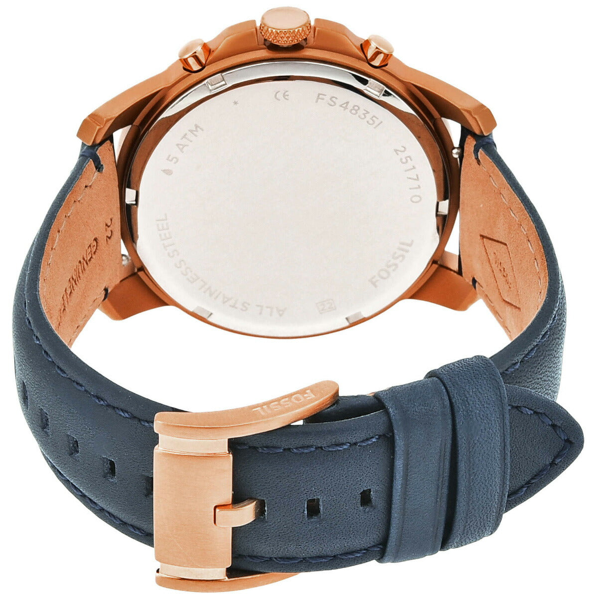 フォッシル FOSSIL 腕時計 メンズ GRANT ネイビーレザー クロノグラフウォッチ FS4835