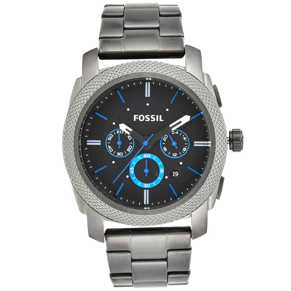 フォッシル FOSSIL 腕時計 メンズ MACHINE クロノグラフ スモークステンレススチールウォッチ FS4931