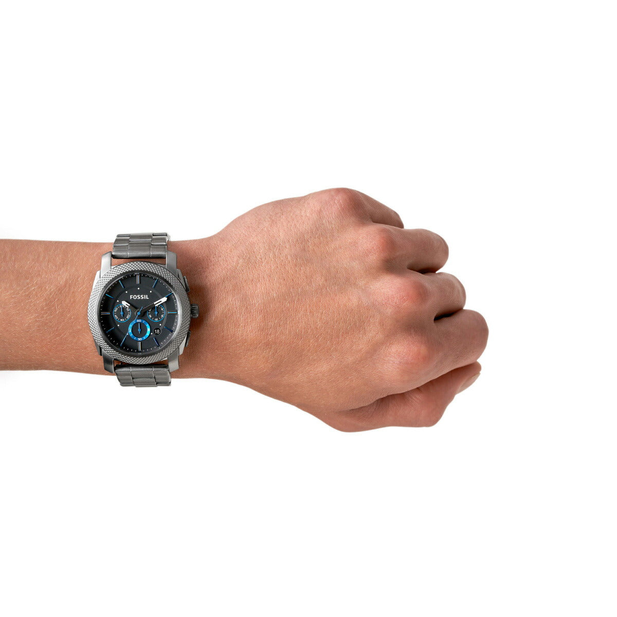 フォッシル FOSSIL 腕時計 メンズ MACHINE クロノグラフ スモークステンレススチールウォッチ FS4931