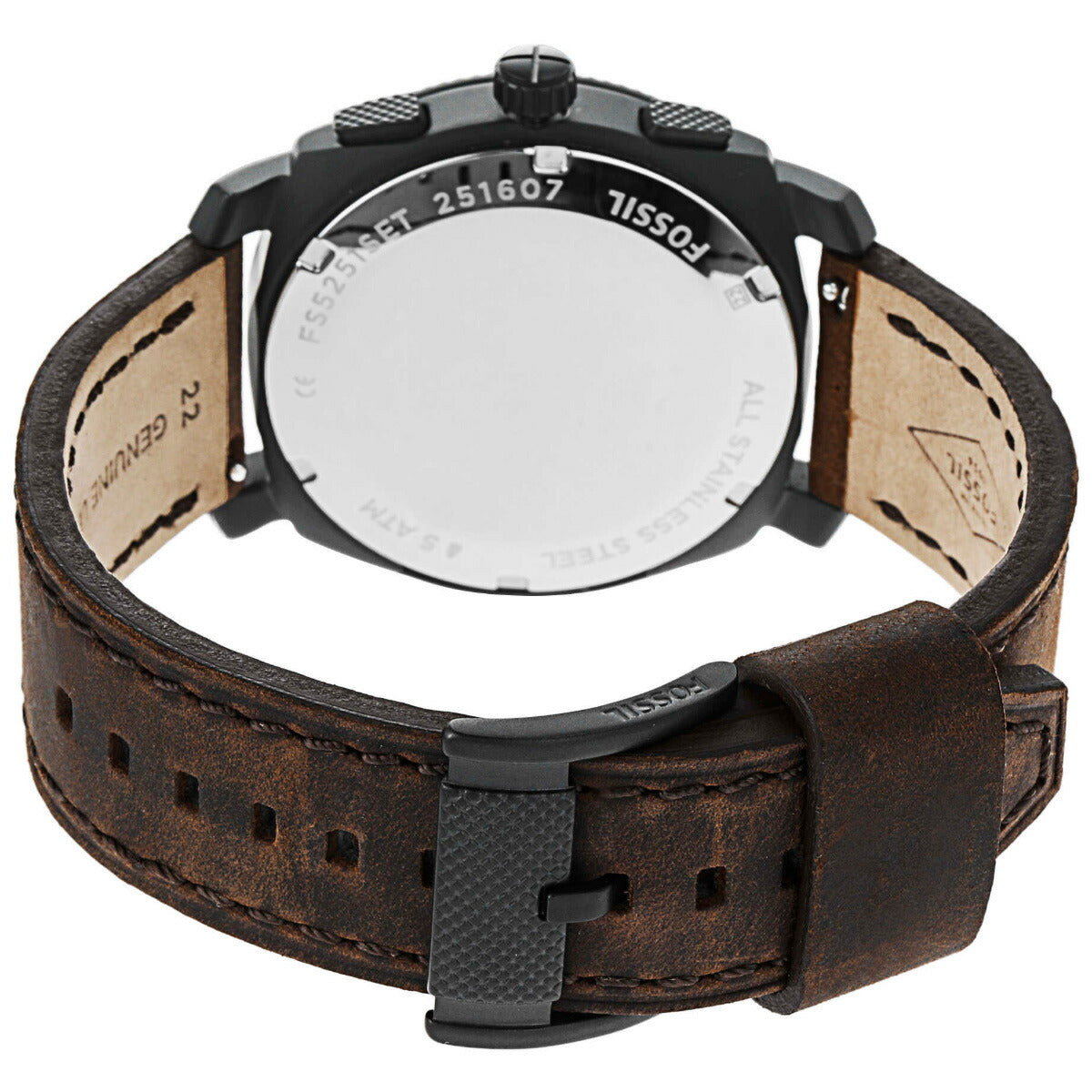 フォッシル FOSSIL 腕時計 メンズ MACHINE クロノグラフ ダークブラウンレザーウォッチ ブレスレットボックスセット FS5251SET