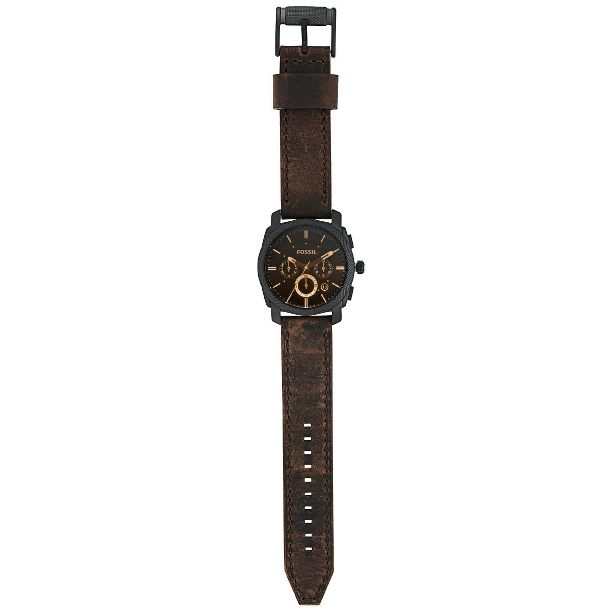 フォッシル FOSSIL 腕時計 メンズ MACHINE クロノグラフ ダークブラウンレザーウォッチ ブレスレットボックスセット FS5251SET