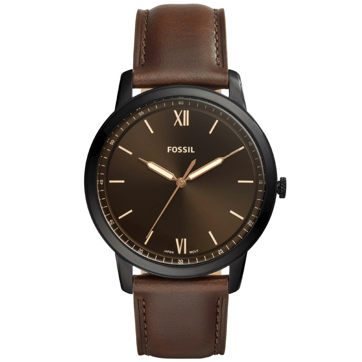 フォッシル FOSSIL 腕時計 メンズ MINIMALIST 三針 ブラウンレザーウォッチ FS5551