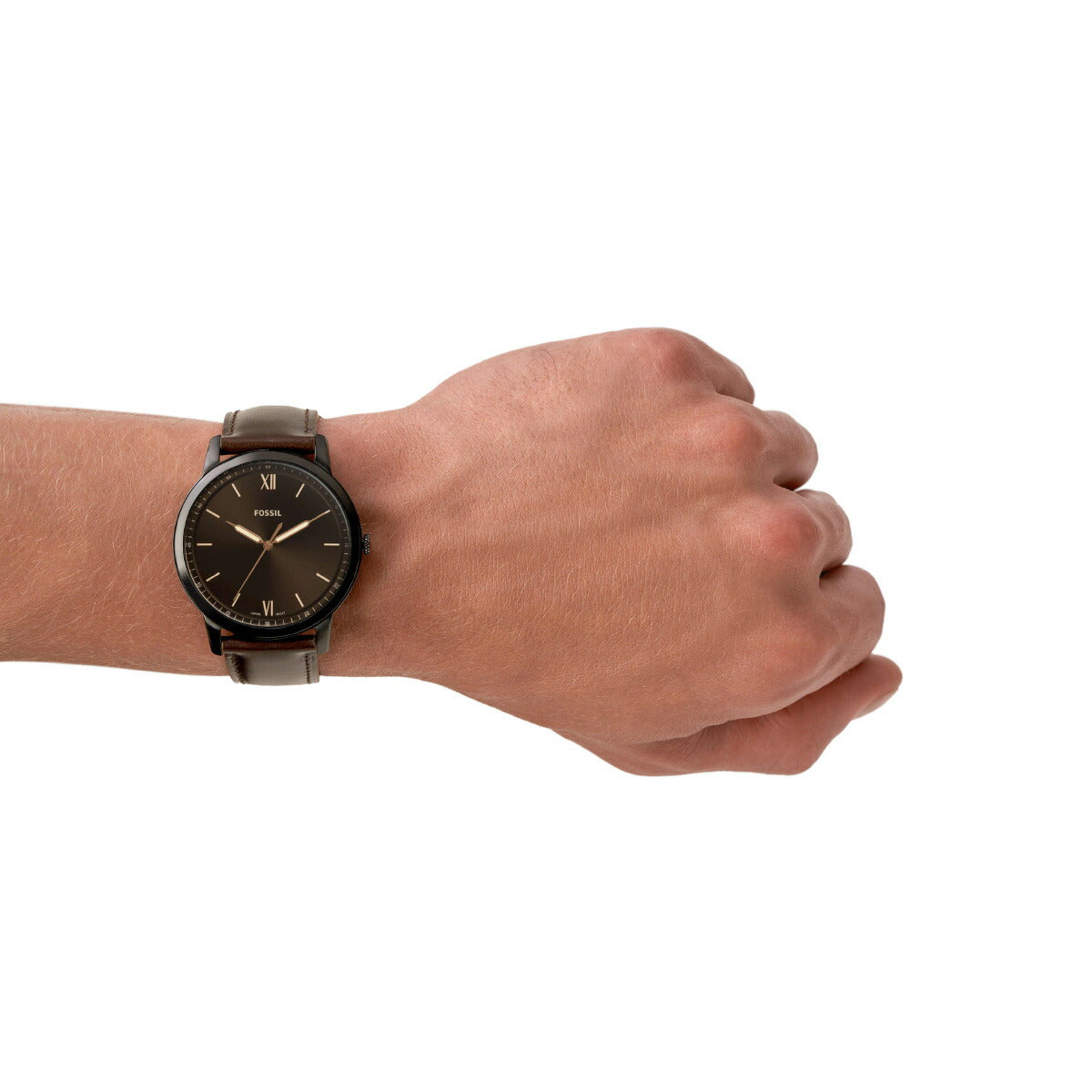 フォッシル FOSSIL 腕時計 メンズ MINIMALIST 三針 ブラウンレザーウォッチ FS5551