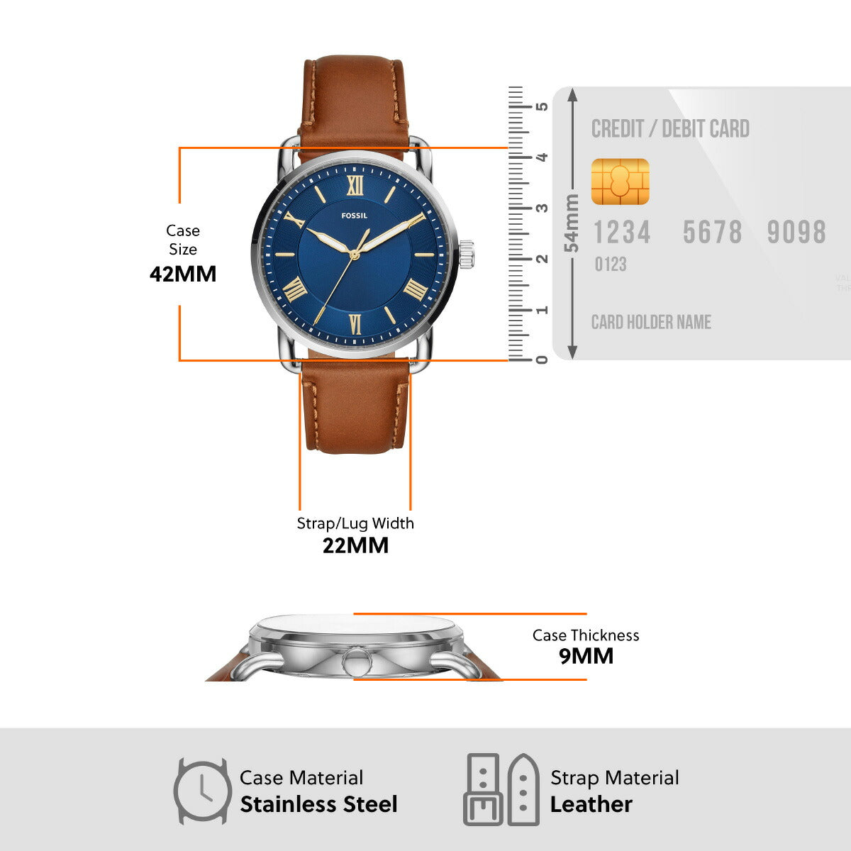 フォッシル FOSSIL 腕時計 メンズ COPELAND 42mm 三針 ラゲッジレザーウォッチ FS5661