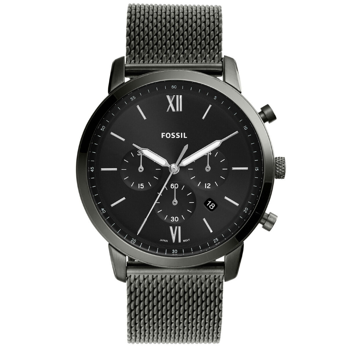 フォッシル FOSSIL 腕時計 メンズ NEUTRA クロノグラフ スモーク ステンレススチールメッシュウォッチ FS5699
