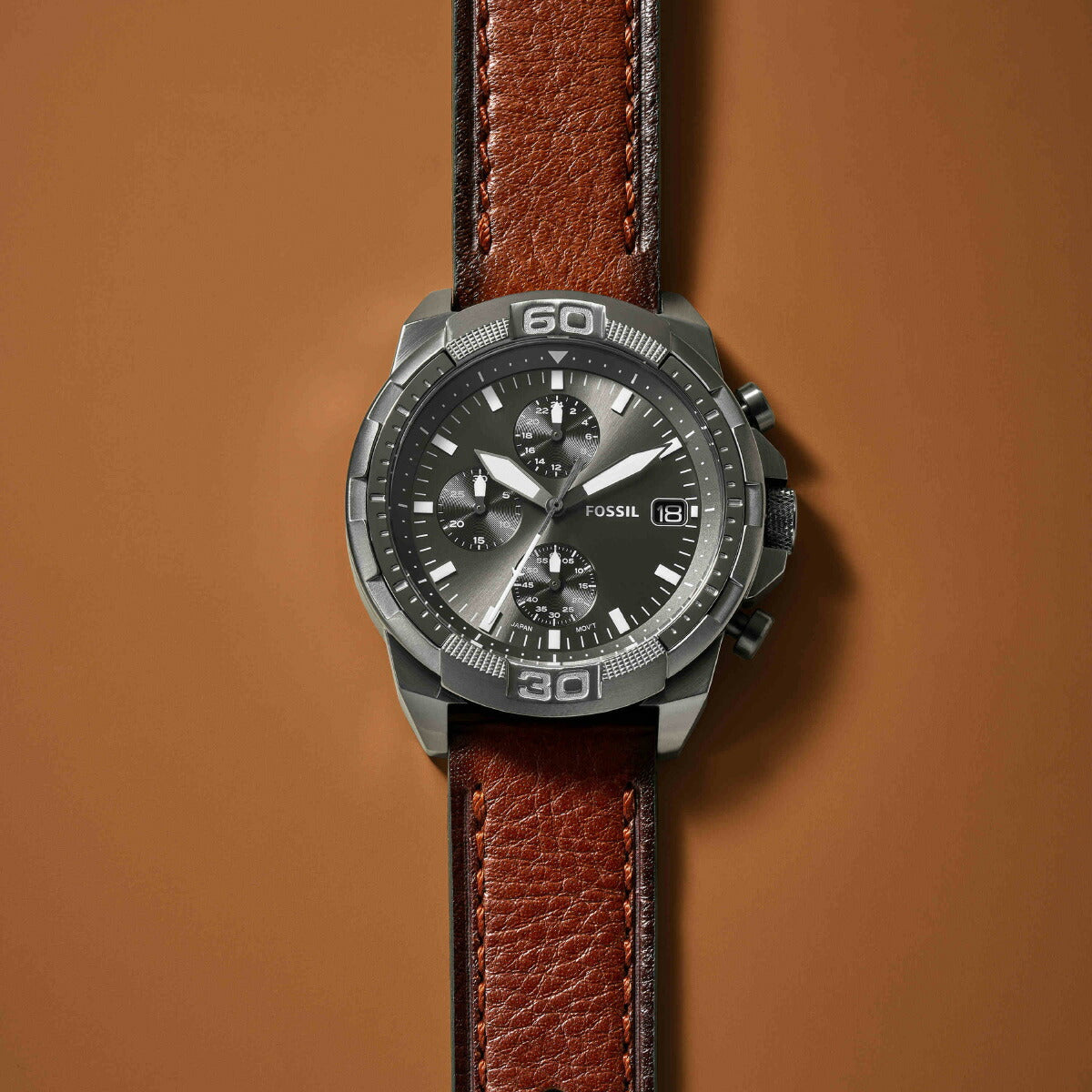 フォッシル FOSSIL 腕時計 メンズ BRONSON クロノグラフ ブラウン LiteHideレザーウォッチ FS5855