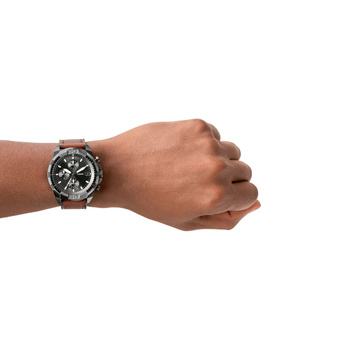 フォッシル FOSSIL 腕時計 メンズ BRONSON クロノグラフ ブラウン LiteHideレザーウォッチ FS5855