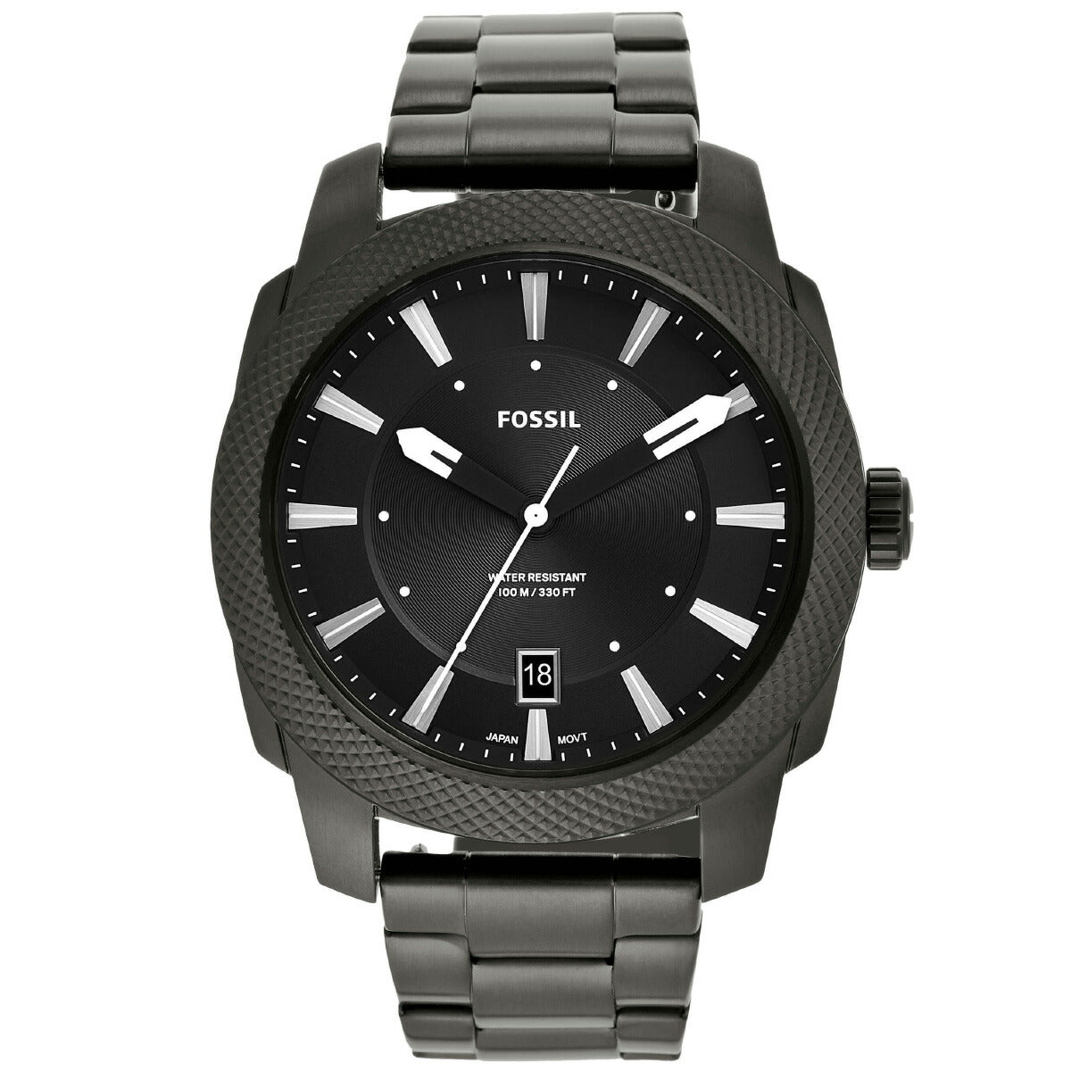 フォッシル FOSSIL 腕時計 メンズ MACHINE 三針デイト スモーク ステンレススチールウォッチ FS5970