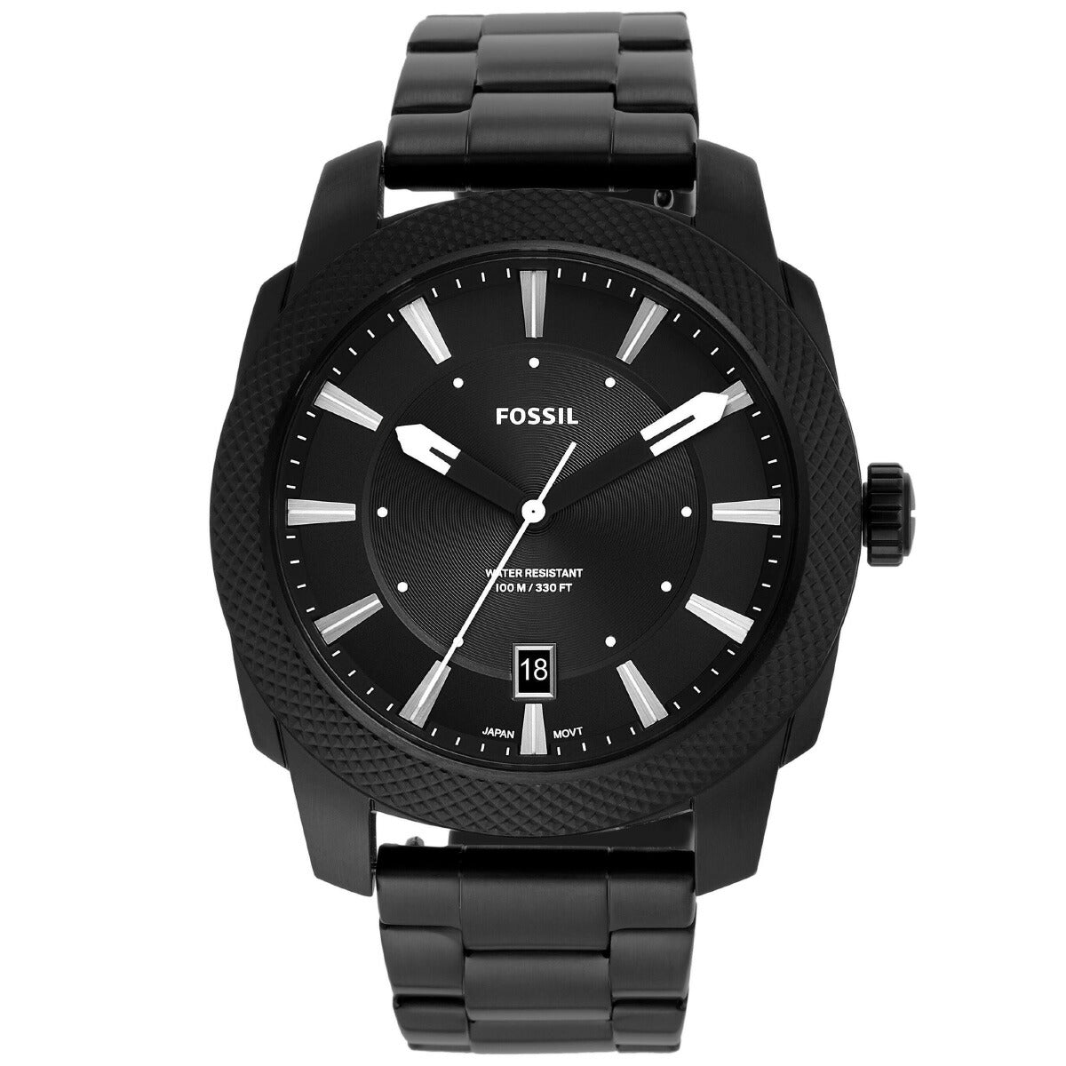 フォッシル FOSSIL 腕時計 メンズ MACHINE 三針デイト ブラック ステンレススチールウォッチ FS5971
