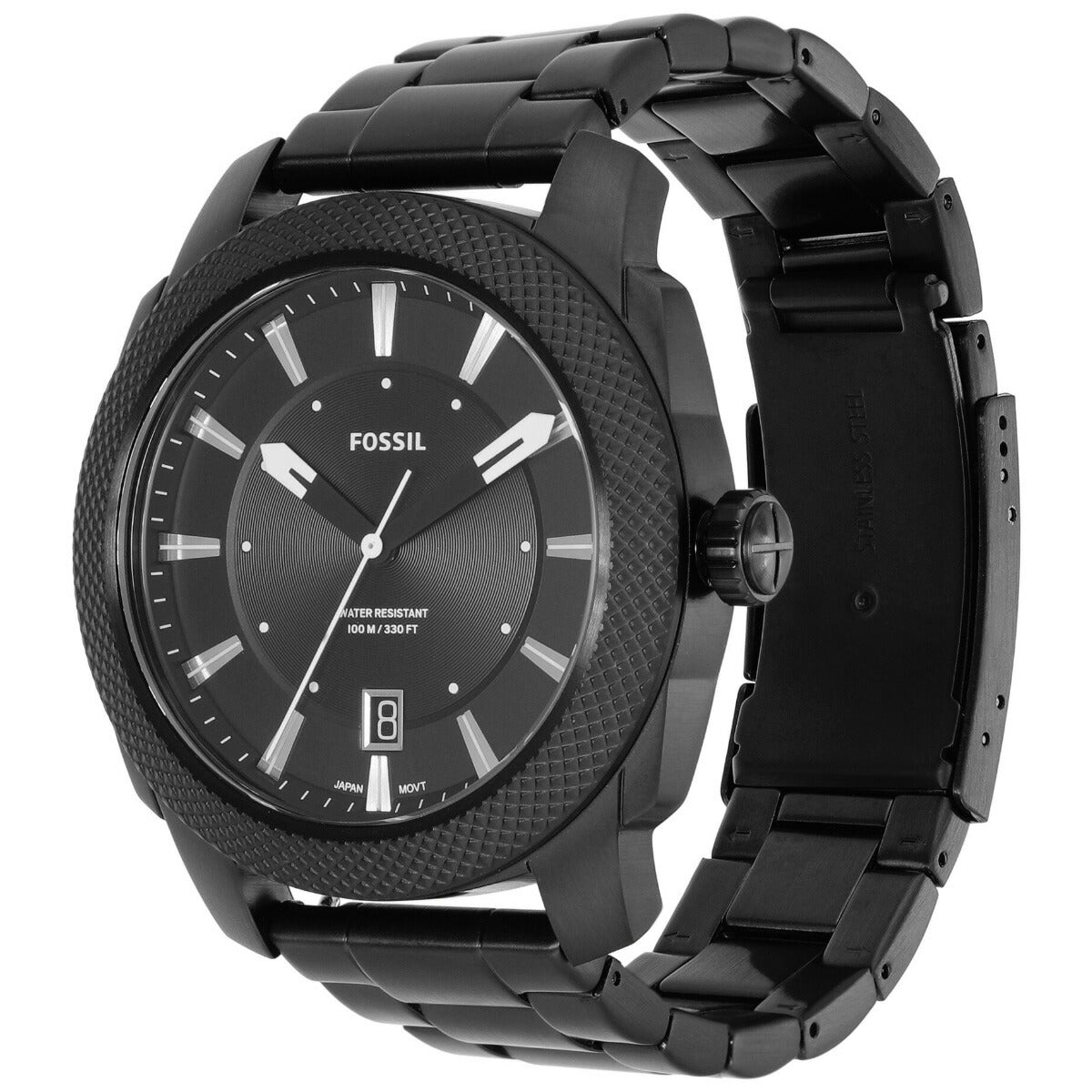 フォッシル FOSSIL 腕時計 メンズ MACHINE 三針デイト ブラック ステンレススチールウォッチ FS5971