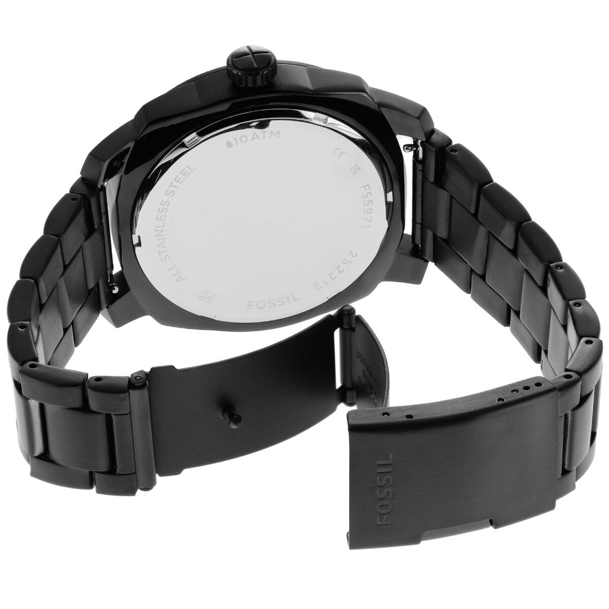 フォッシル FOSSIL 腕時計 メンズ MACHINE 三針デイト ブラック ステンレススチールウォッチ FS5971