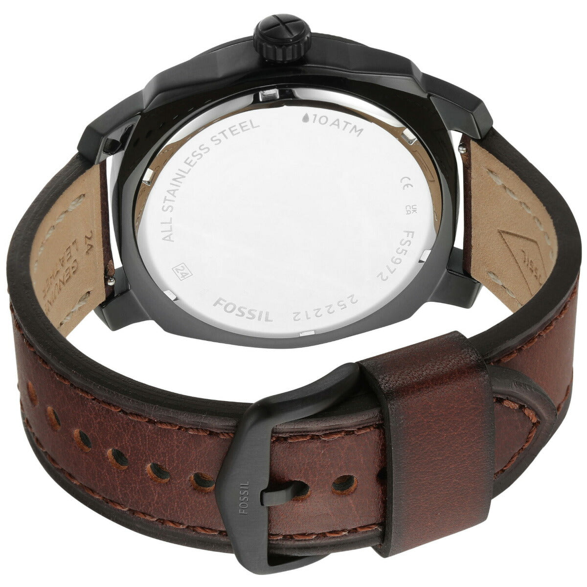 フォッシル FOSSIL 腕時計 メンズ MACHINE 三針デイト ダークブラウン LiteHideレザーウォッチ FS5972