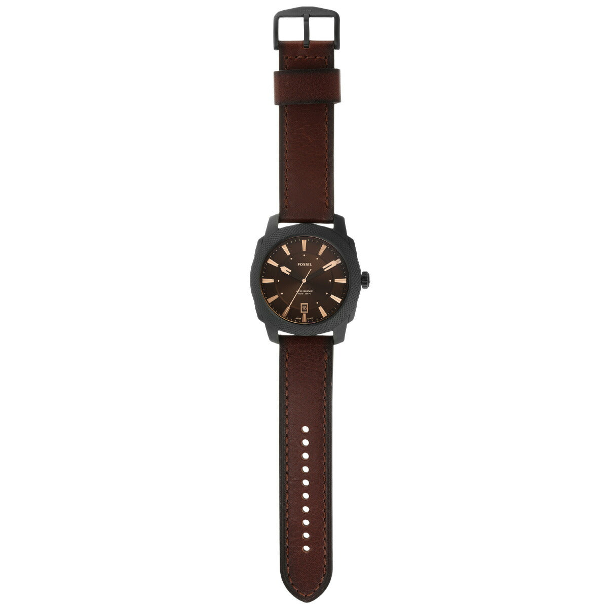 フォッシル FOSSIL 腕時計 メンズ MACHINE 三針デイト ダークブラウン LiteHideレザーウォッチ FS5972