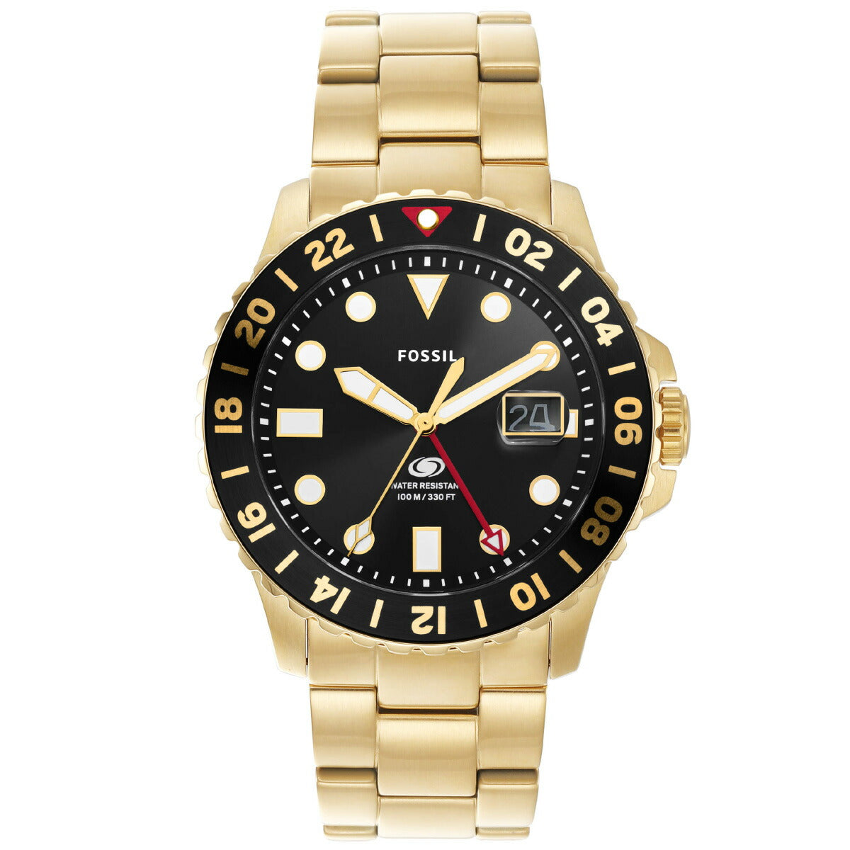 フォッシル FOSSIL 腕時計 メンズ FOSSIL BLUE GMT ゴールドトーン ステンレススチールウォッチ FS5990