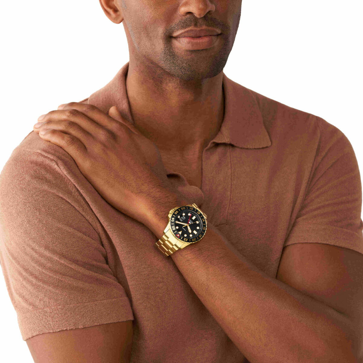 フォッシル FOSSIL 腕時計 メンズ FOSSIL BLUE GMT ゴールドトーン ステンレススチールウォッチ FS5990