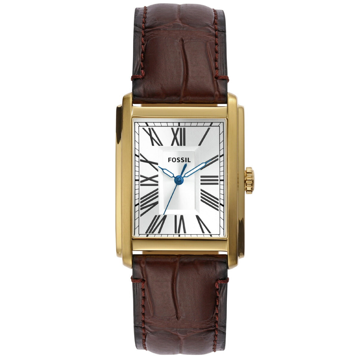 フォッシル FOSSIL 腕時計 メンズ CARRAWAY 三針 ブラウン クロコレザーウォッチ FS6011