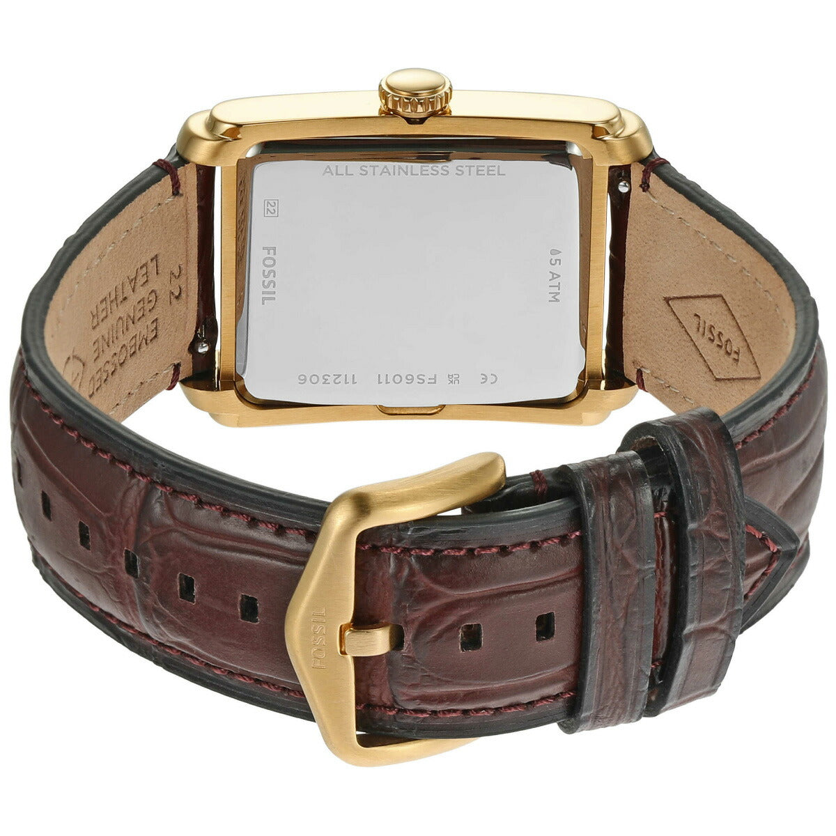 フォッシル FOSSIL 腕時計 メンズ CARRAWAY 三針 ブラウン クロコレザーウォッチ FS6011