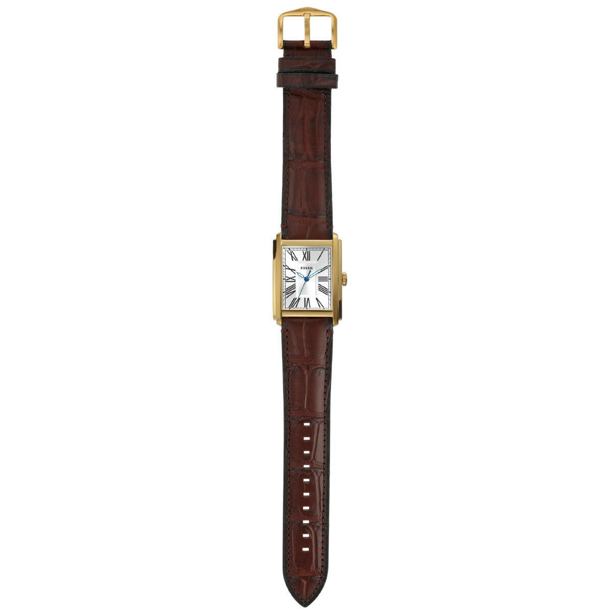 フォッシル FOSSIL 腕時計 メンズ CARRAWAY 三針 ブラウン クロコレザーウォッチ FS6011