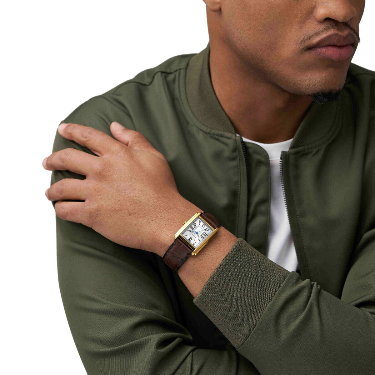 フォッシル FOSSIL 腕時計 メンズ CARRAWAY 三針 ブラウン クロコレザーウォッチ FS6011