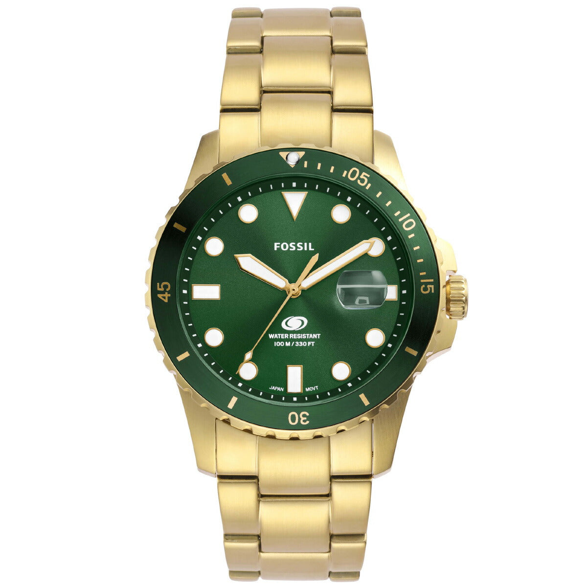 フォッシル FOSSIL 腕時計 メンズ FOSSIL BLUE DIVE 三針デイト ゴールドトーン ステンレススチールウォッチ FS6030