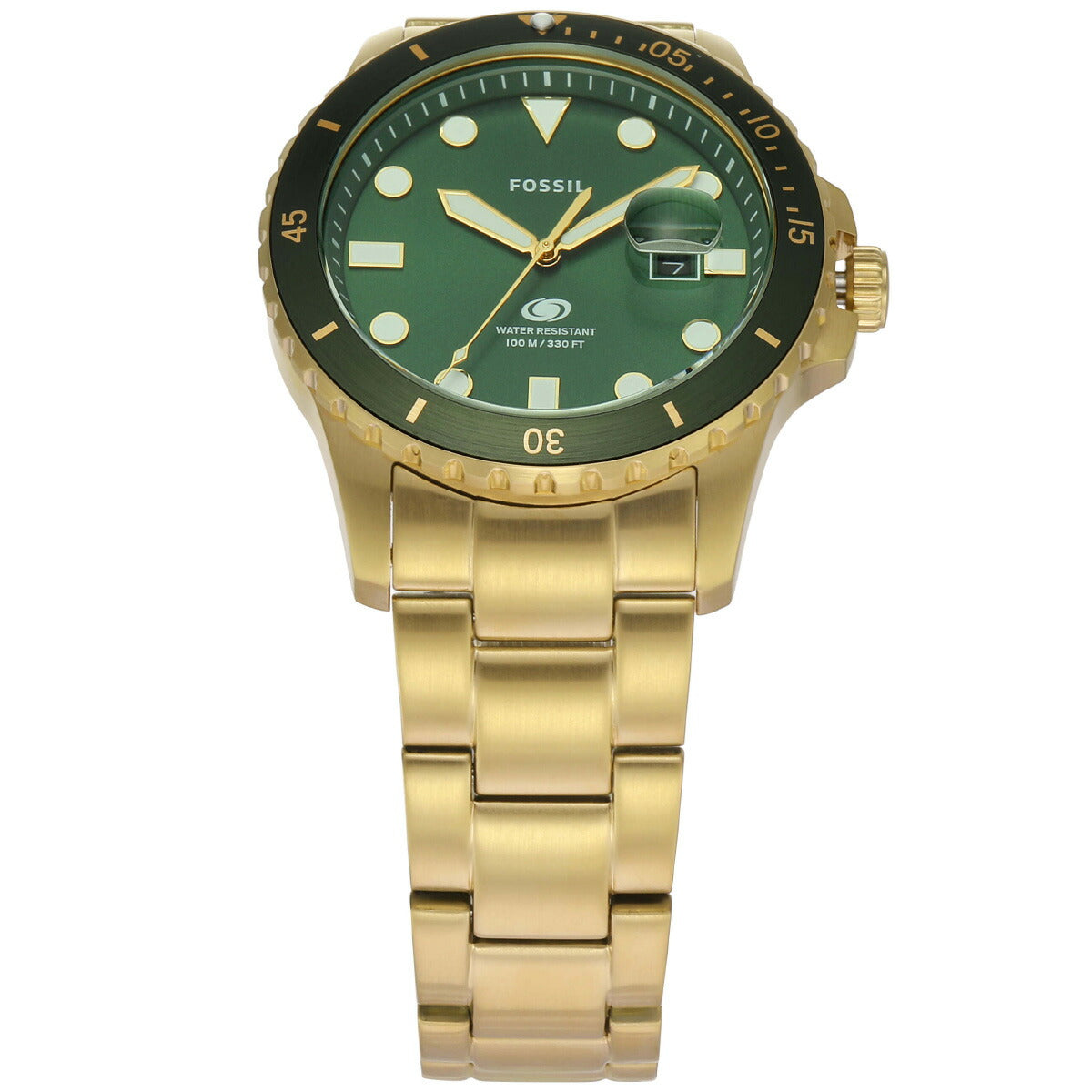 フォッシル FOSSIL 腕時計 メンズ FOSSIL BLUE DIVE 三針デイト ゴールドトーン ステンレススチールウォッチ FS6030