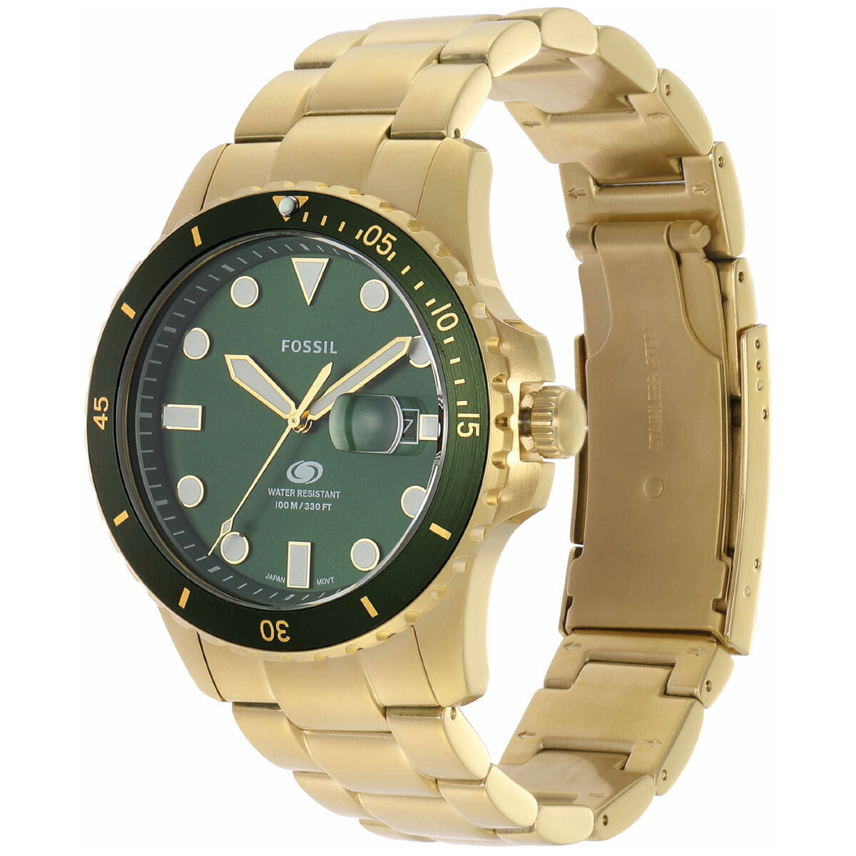 フォッシル FOSSIL 腕時計 メンズ FOSSIL BLUE DIVE 三針デイト ゴールドトーン ステンレススチールウォッチ FS6030