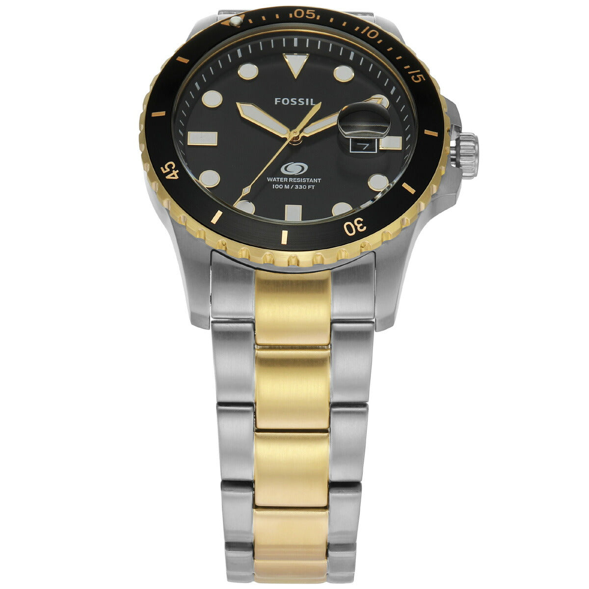 フォッシル FOSSIL 腕時計 メンズ FOSSIL BLUE DIVE 三針デイト ツートーン ステンレススチールウォッチ FS6031