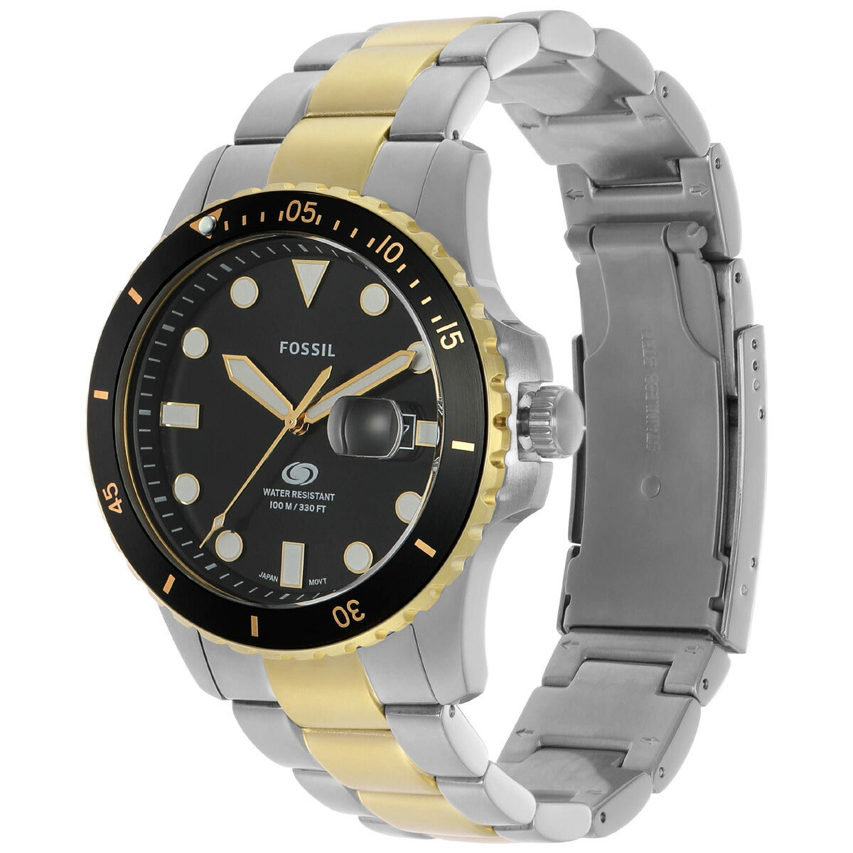 フォッシル FOSSIL 腕時計 メンズ FOSSIL BLUE DIVE 三針デイト ツートーン ステンレススチールウォッチ FS6031