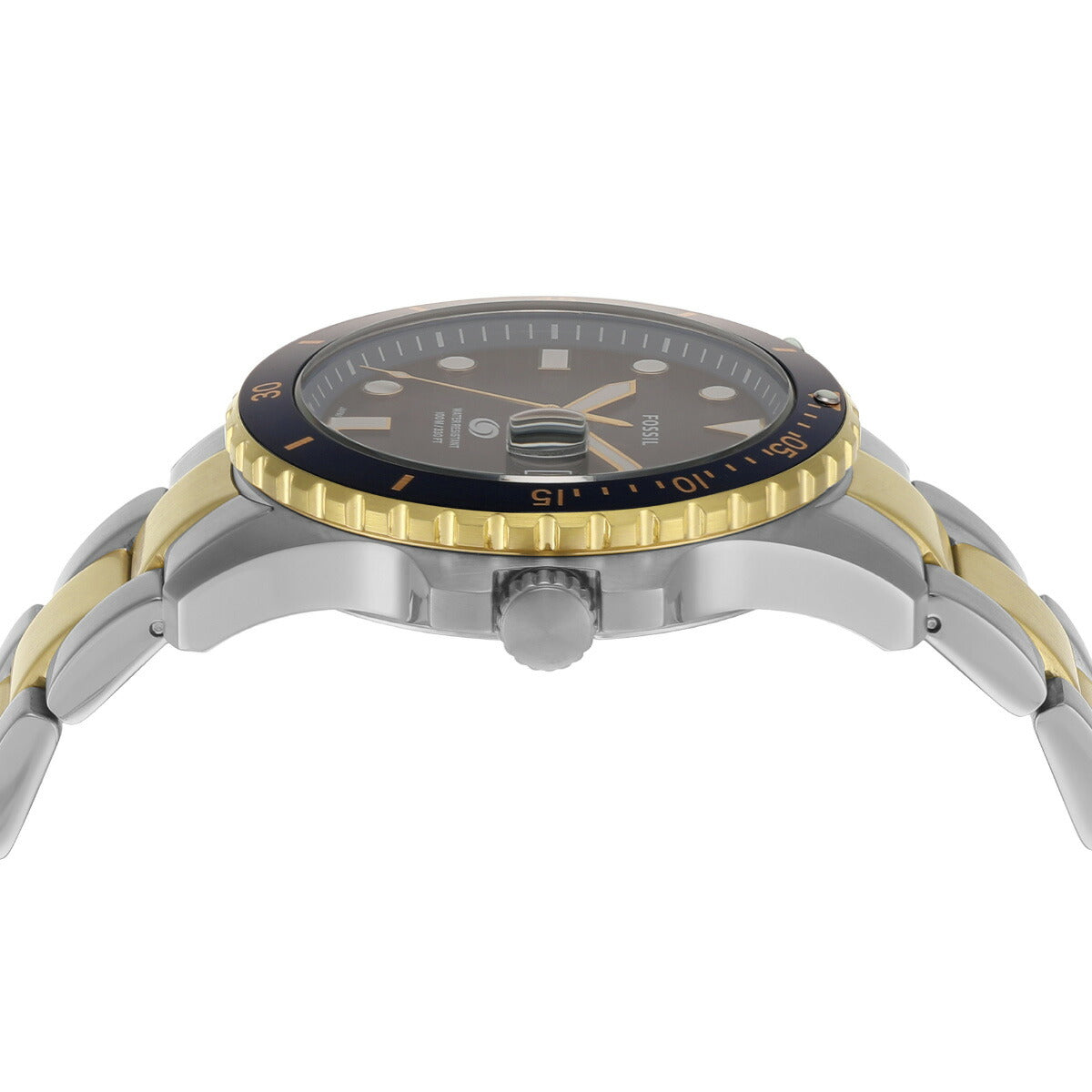 フォッシル FOSSIL 腕時計 メンズ FOSSIL BLUE DIVE 三針デイト ツートーン ステンレススチールウォッチ FS6034