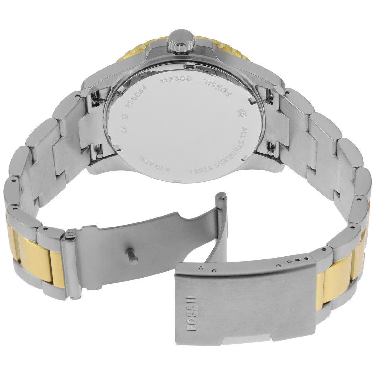 フォッシル FOSSIL 腕時計 メンズ FOSSIL BLUE DIVE 三針デイト ツートーン ステンレススチールウォッチ FS6034