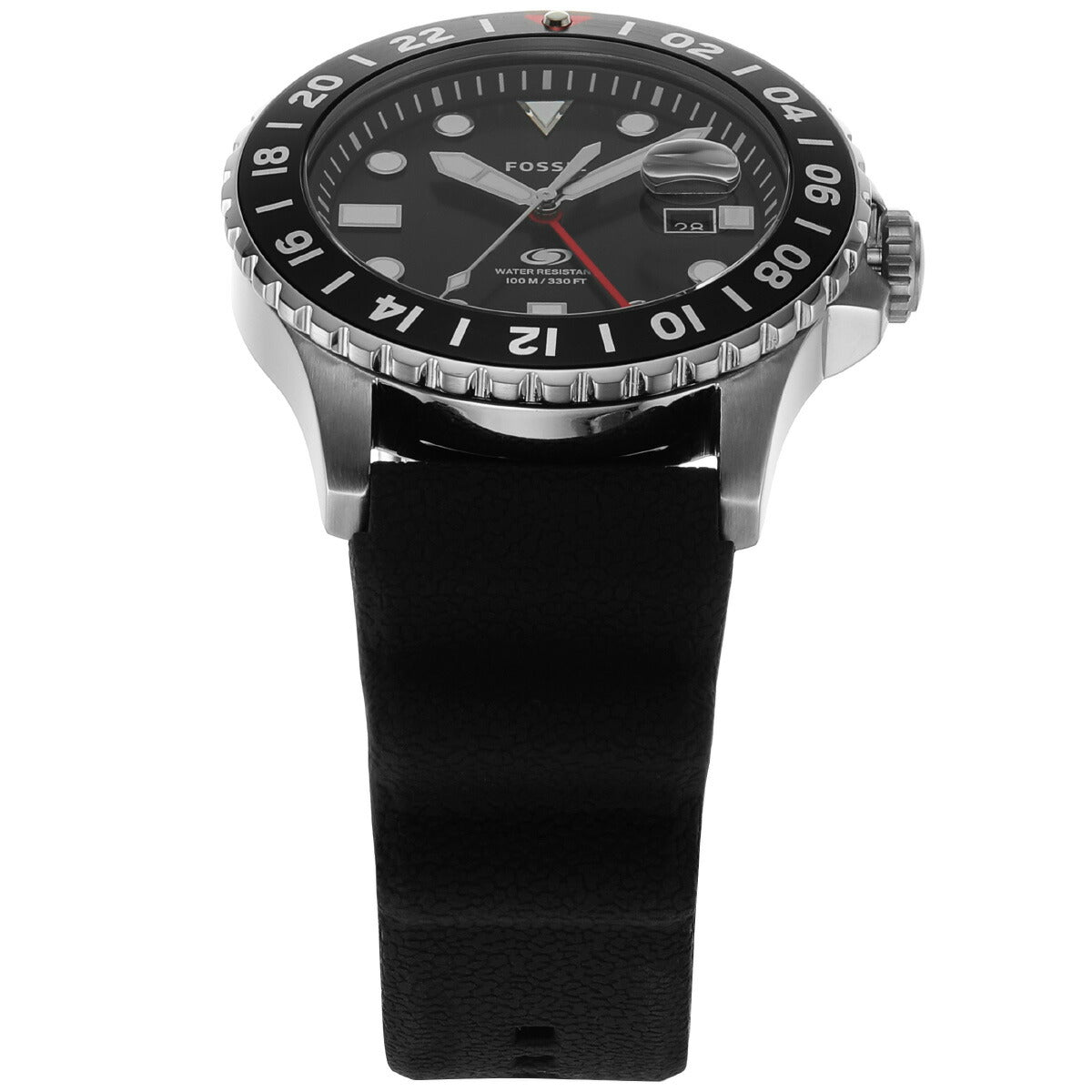 フォッシル FOSSIL 腕時計 メンズ FOSSIL BLUE GMT ブラックシリコンウォッチ FS6036