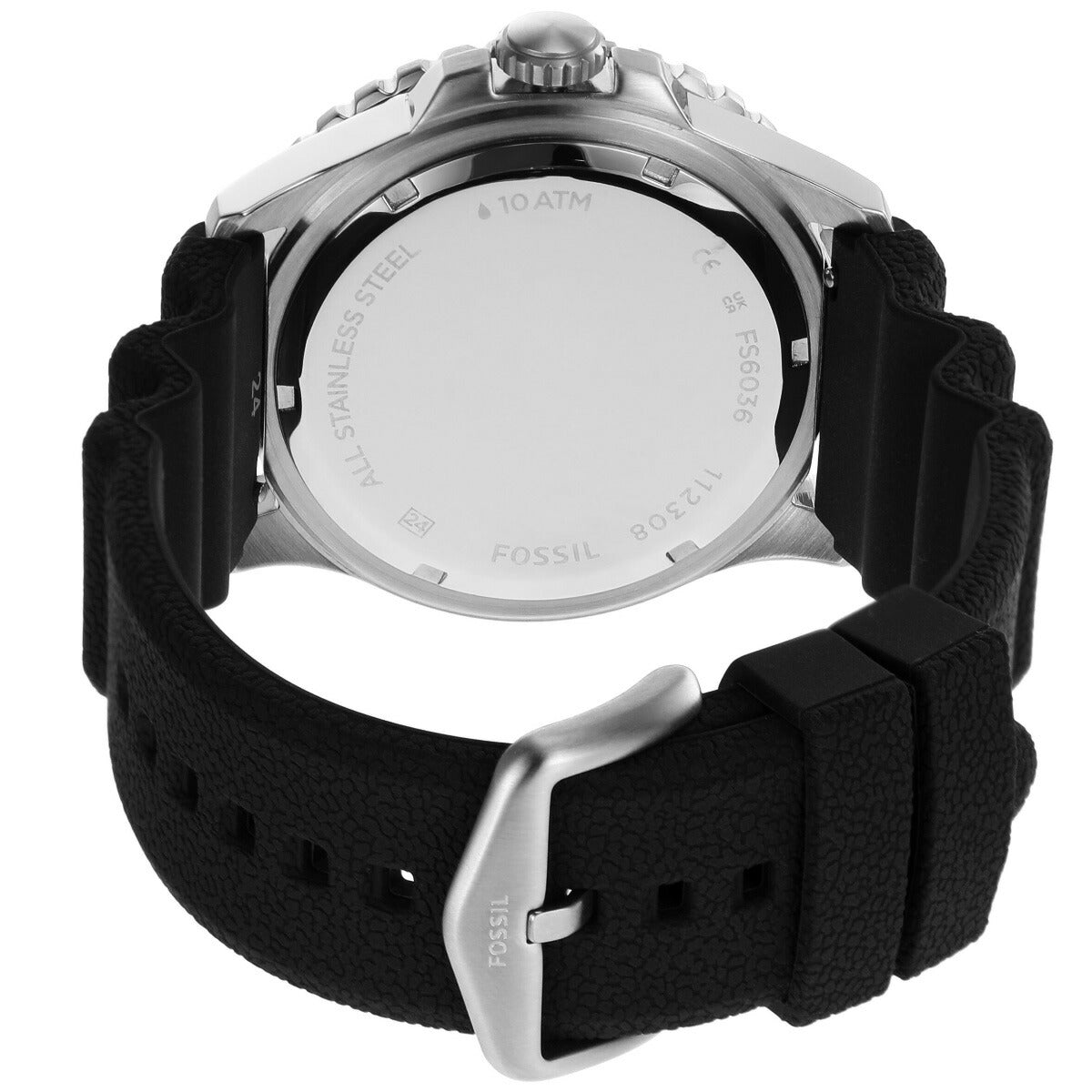 フォッシル FOSSIL 腕時計 メンズ FOSSIL BLUE GMT ブラックシリコンウォッチ FS6036