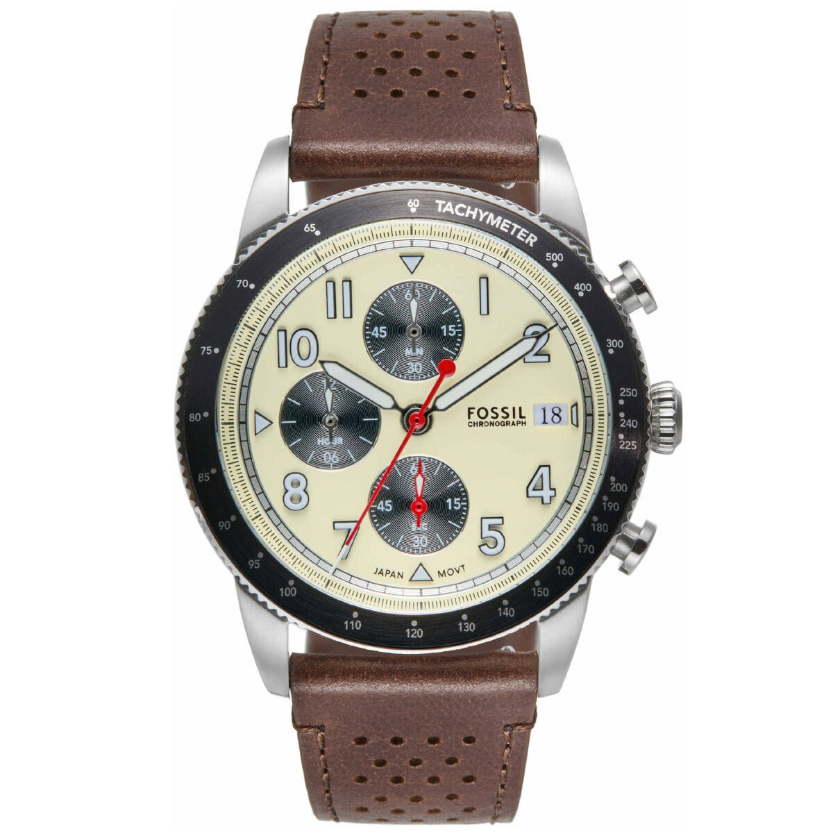 フォッシル FOSSIL 腕時計 メンズ SPORT TOURER クロノグラフ ブラウン レザーウォッチ FS6042