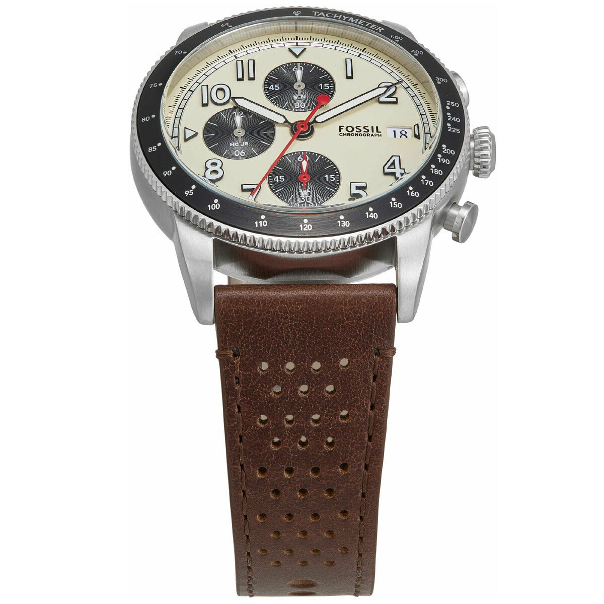 フォッシル FOSSIL 腕時計 メンズ SPORT TOURER クロノグラフ ブラウン レザーウォッチ FS6042