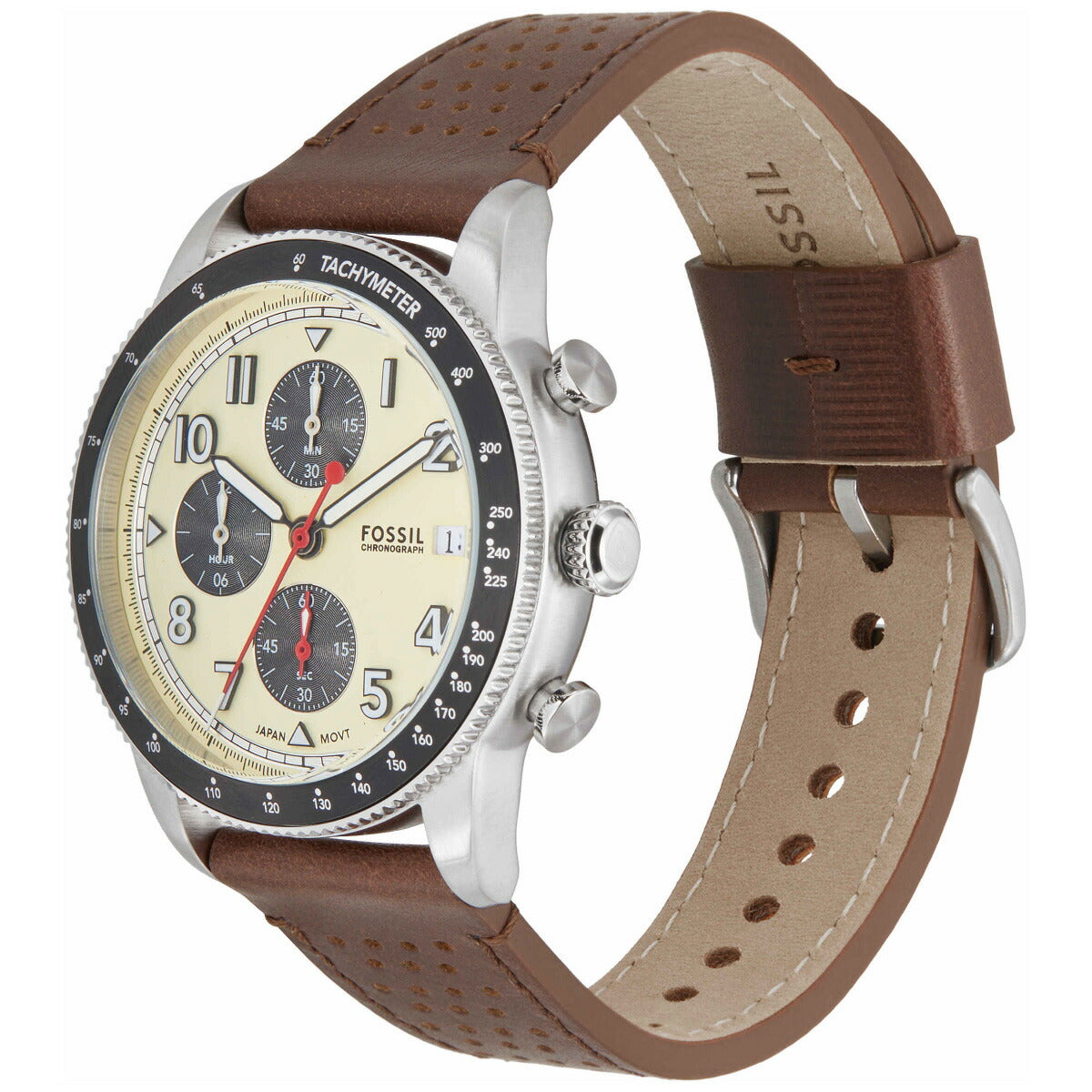 フォッシル FOSSIL 腕時計 メンズ SPORT TOURER クロノグラフ ブラウン レザーウォッチ FS6042