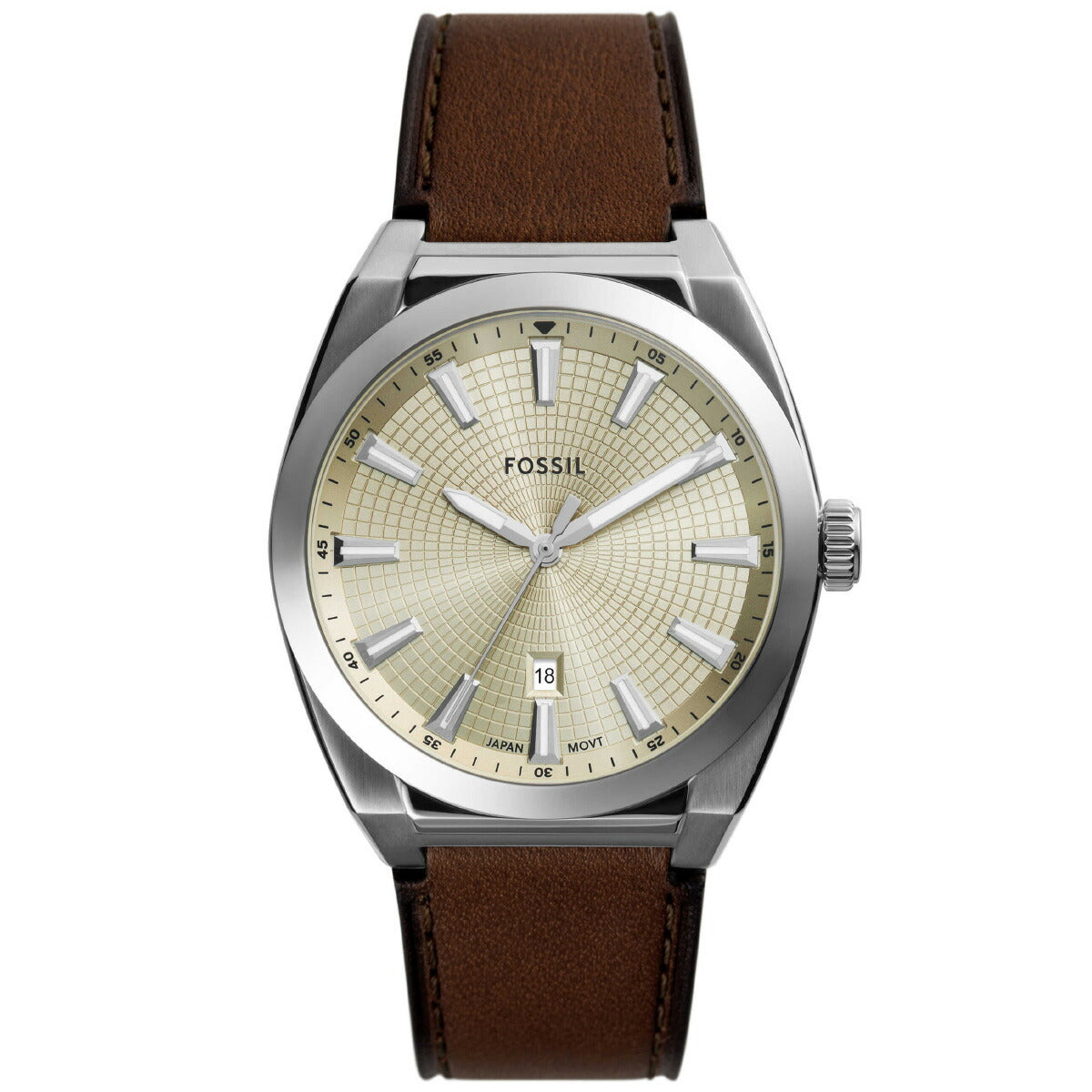 フォッシル FOSSIL 腕時計 メンズ EVERETT 三針デイト ブラウン レザーウォッチ FS6071