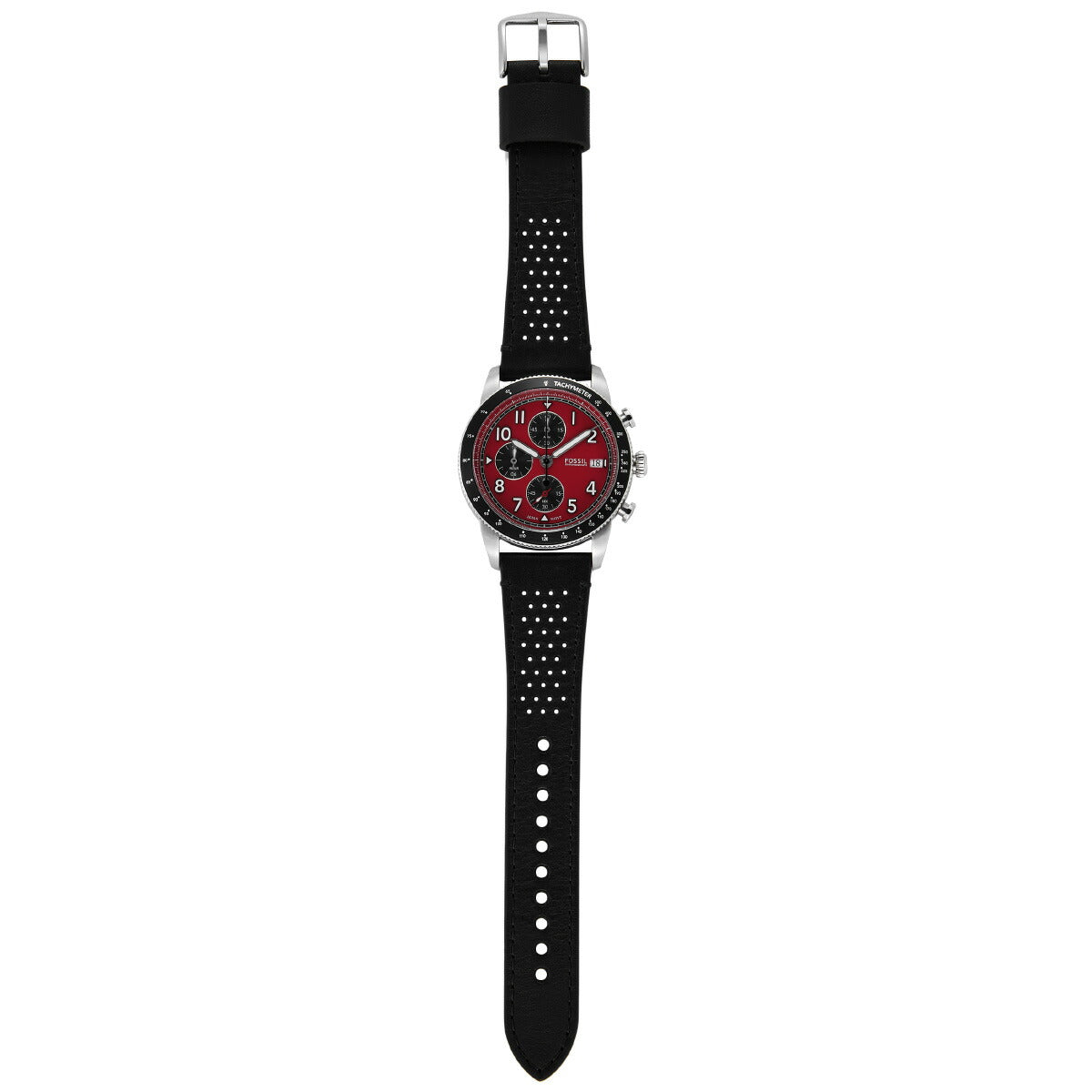 フォッシル FOSSIL 腕時計 メンズ SPORT TOURER クロノグラフ ブラック レザーウォッチ FS6086