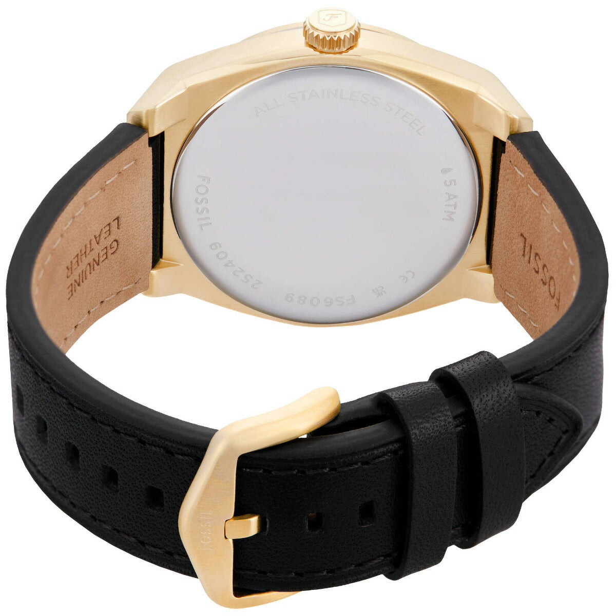 フォッシル FOSSIL 腕時計 メンズ EVERETT 三針デイト ブラック レザーウォッチ FS6089