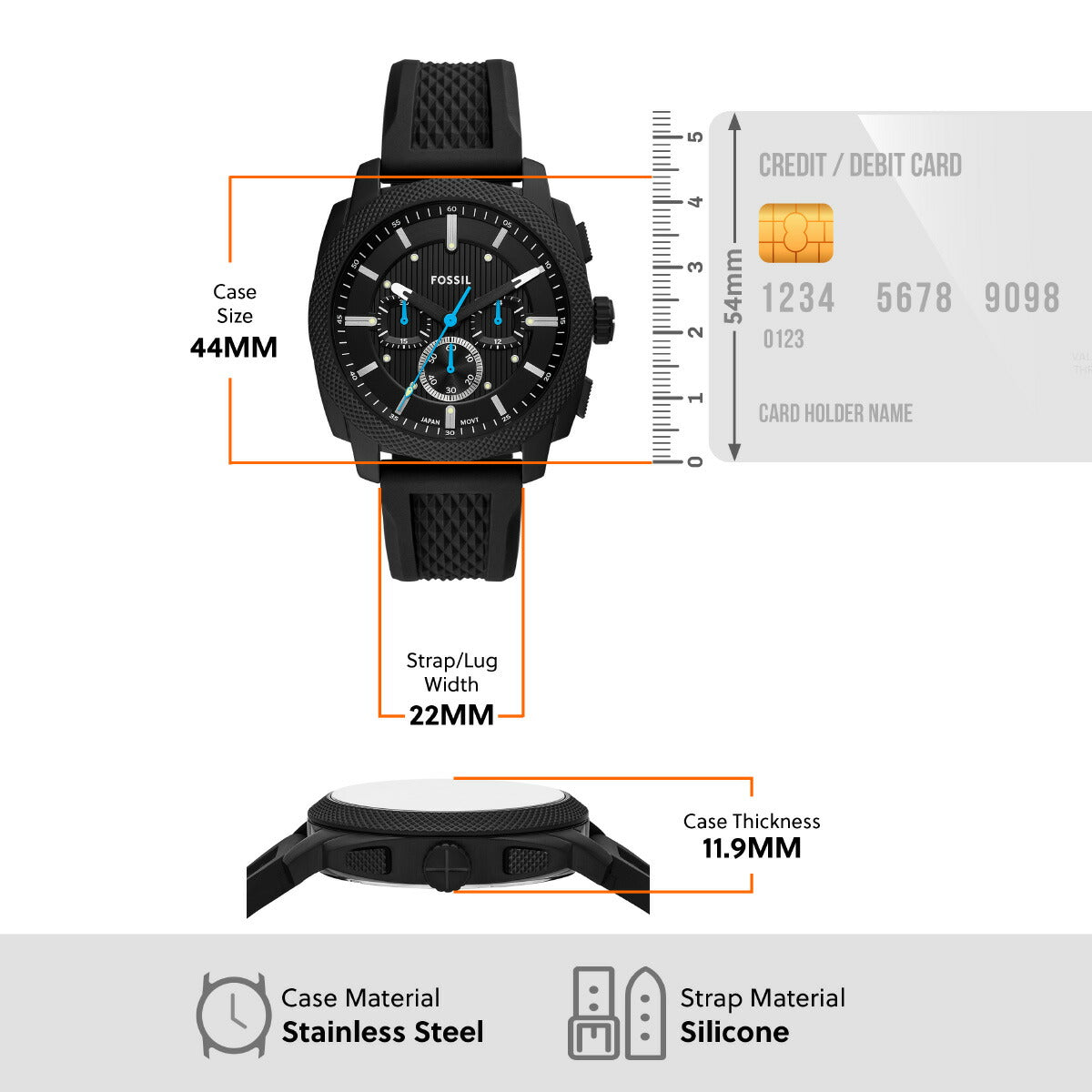 フォッシル FOSSIL 腕時計 メンズ MACHINE クロノグラフ ブラック ステンレススチールウォッチ FS6099【2025 新作】