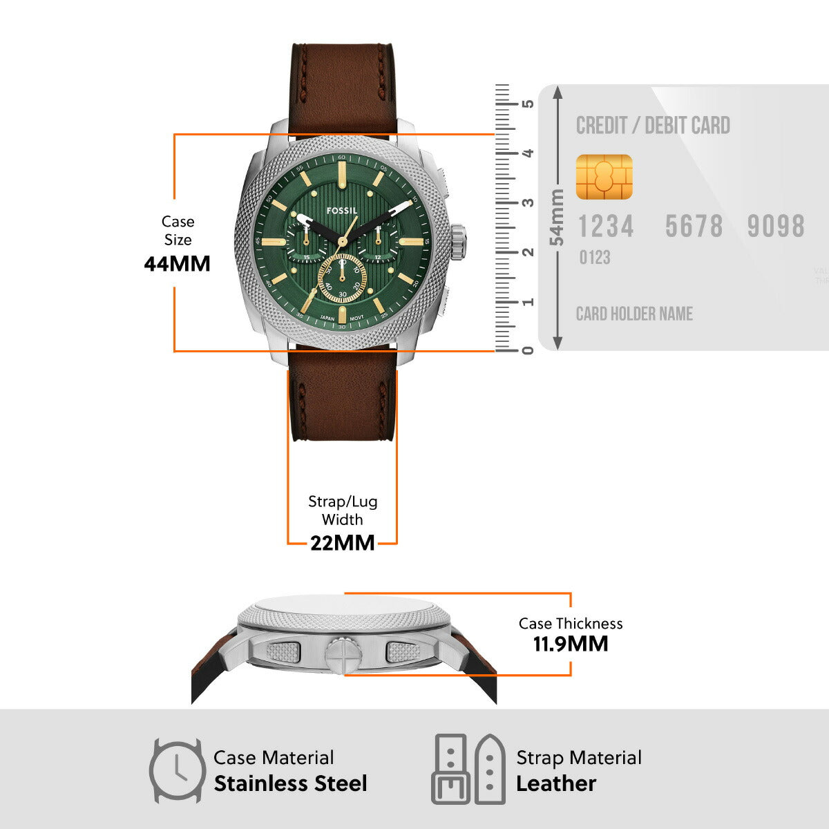フォッシル FOSSIL 腕時計 メンズ MACHINE クロノグラフ ステンレススチールウォッチ FS6100【2025 新作】