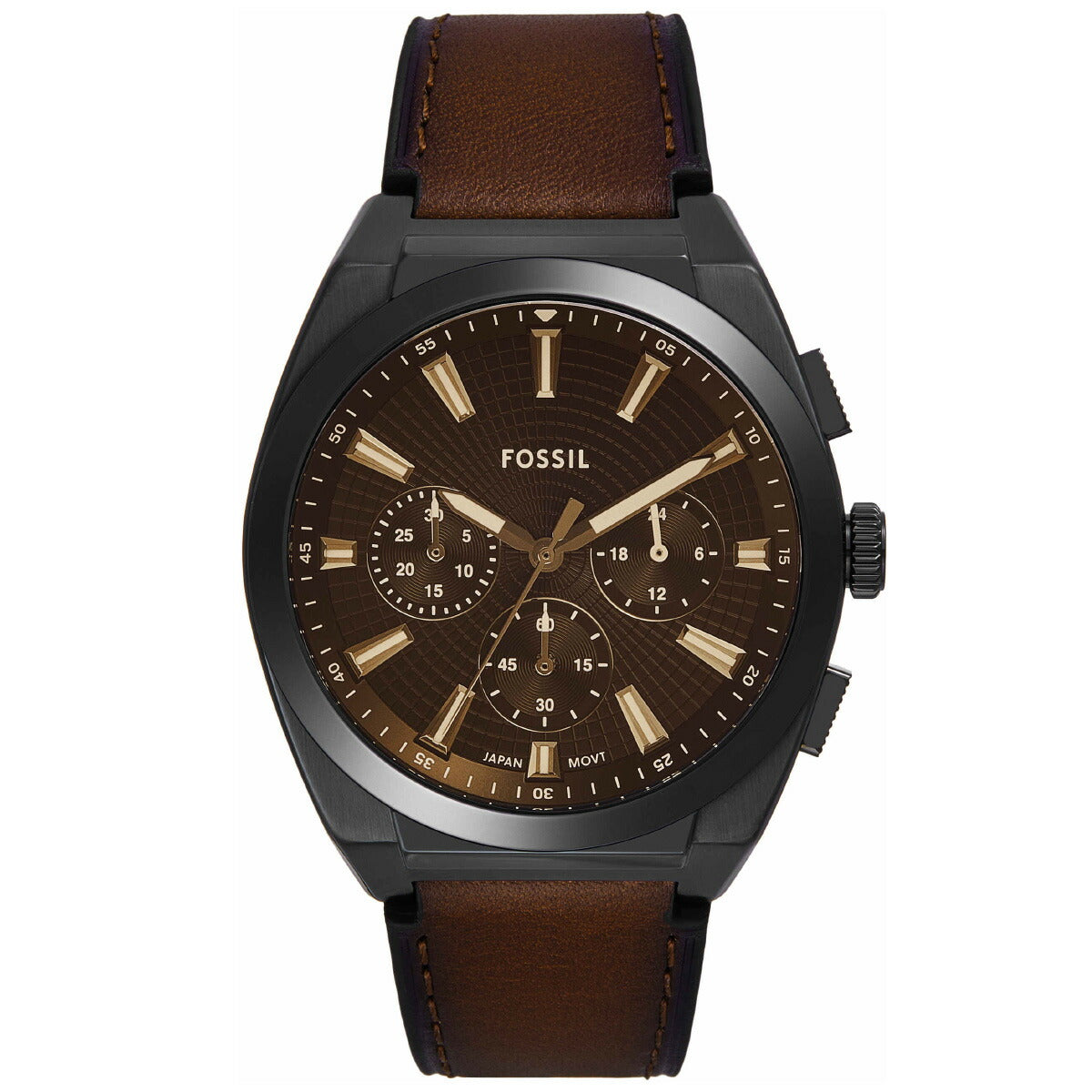 フォッシル FOSSIL 腕時計 メンズ EVERETT クロノグラフ ブラック ステンレススチールウォッチ FS6108