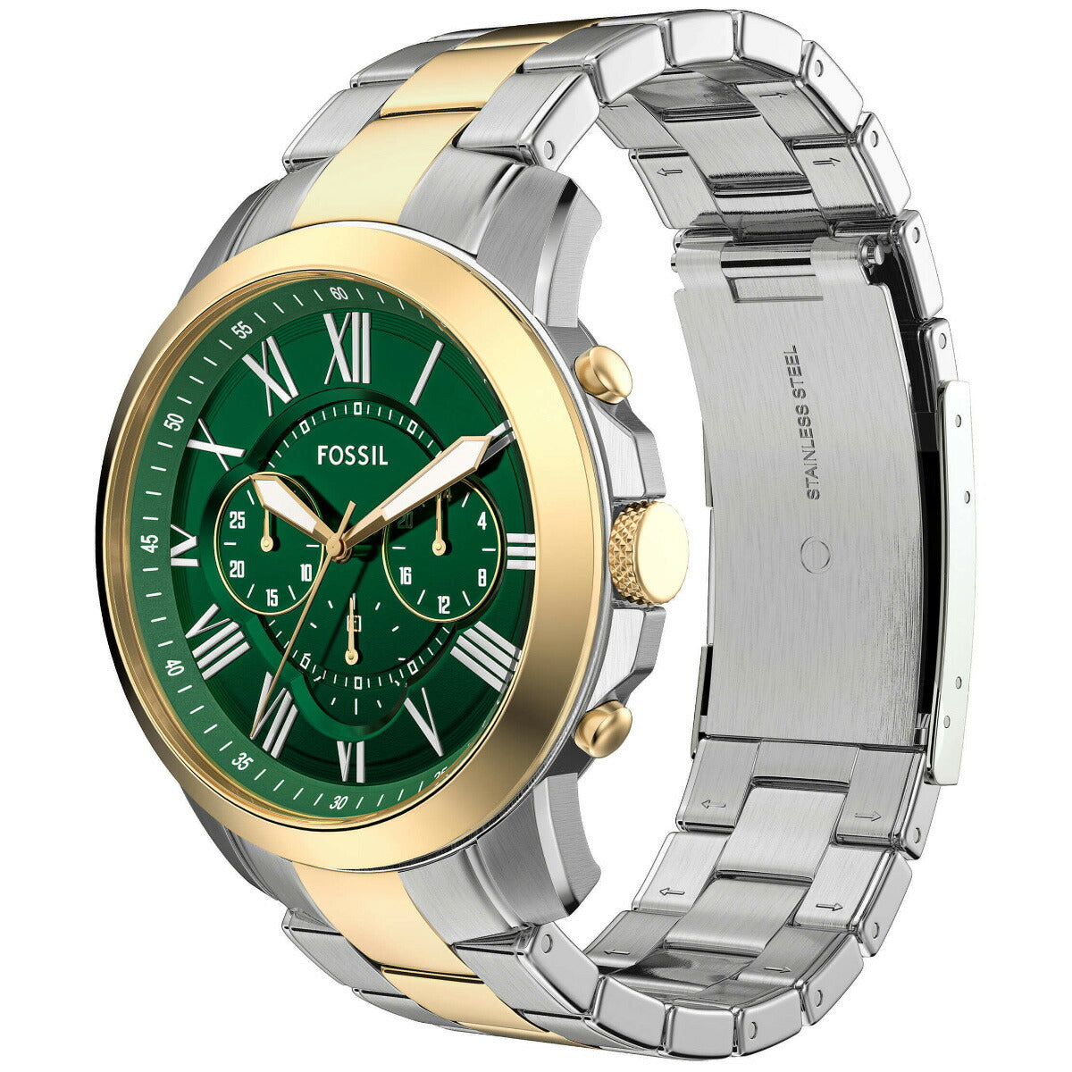 フォッシル FOSSIL 腕時計 メンズ GRANT クロノグラフ ツートーン ステンレススチールウォッチ FS6131【2025 新作】